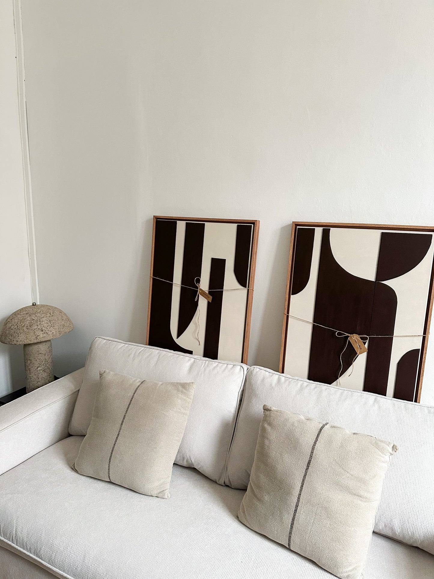MILAN DUO - collection PREMIUM tableaux reliefs minimalistes marron et beige