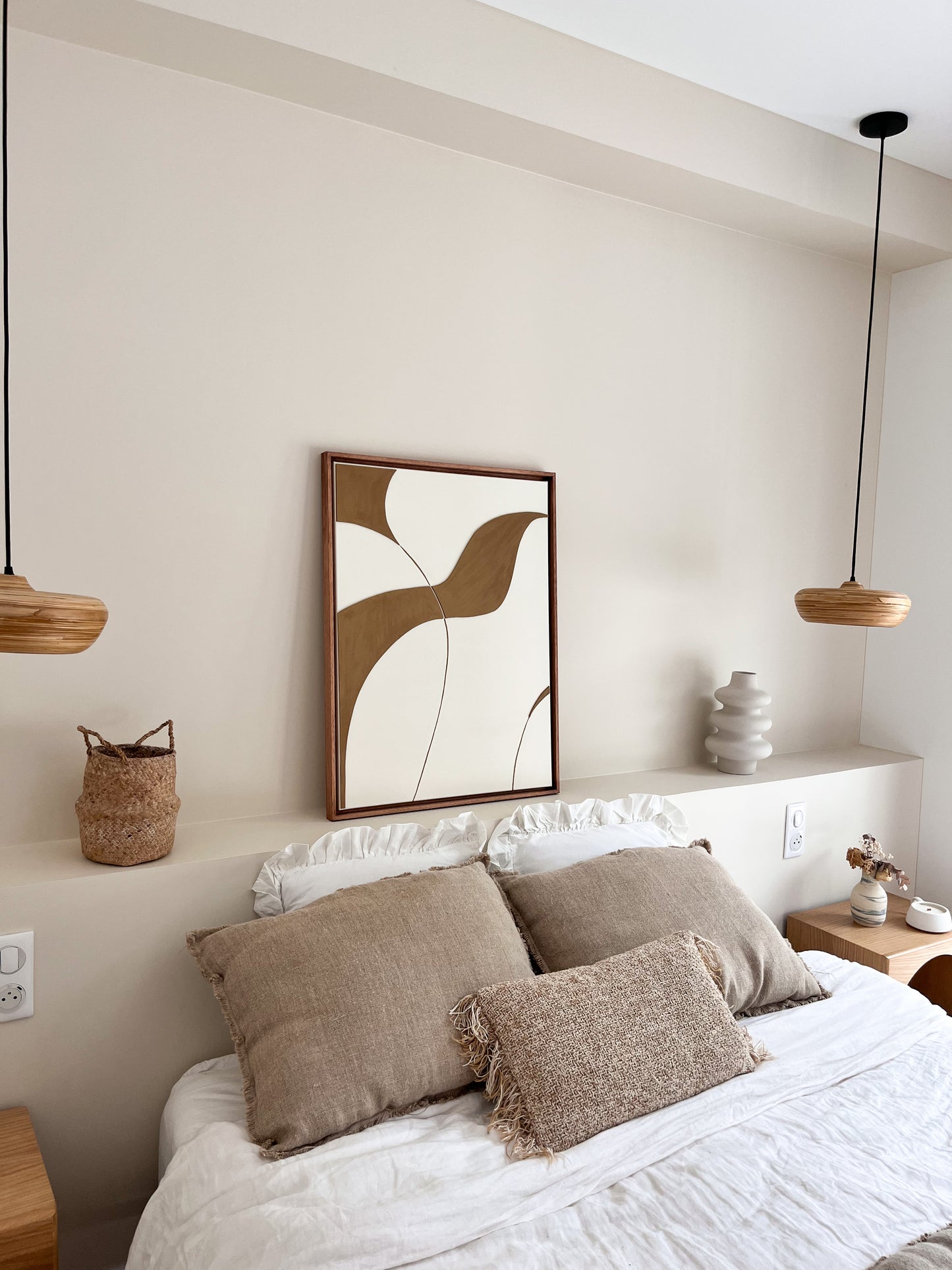 SYDNEY - collection PREMIUM tableau relief crème et camel