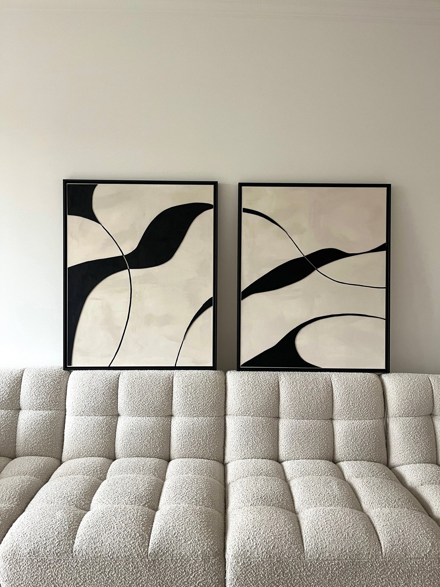 SYDNEY DUO - collection PREMIUM tableaux en relief noir et beige