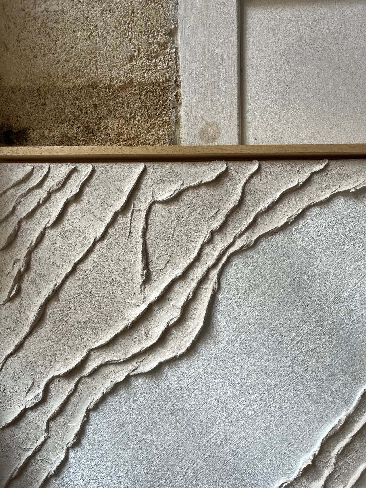 PORQUEROLLES tableau texturé beige crème