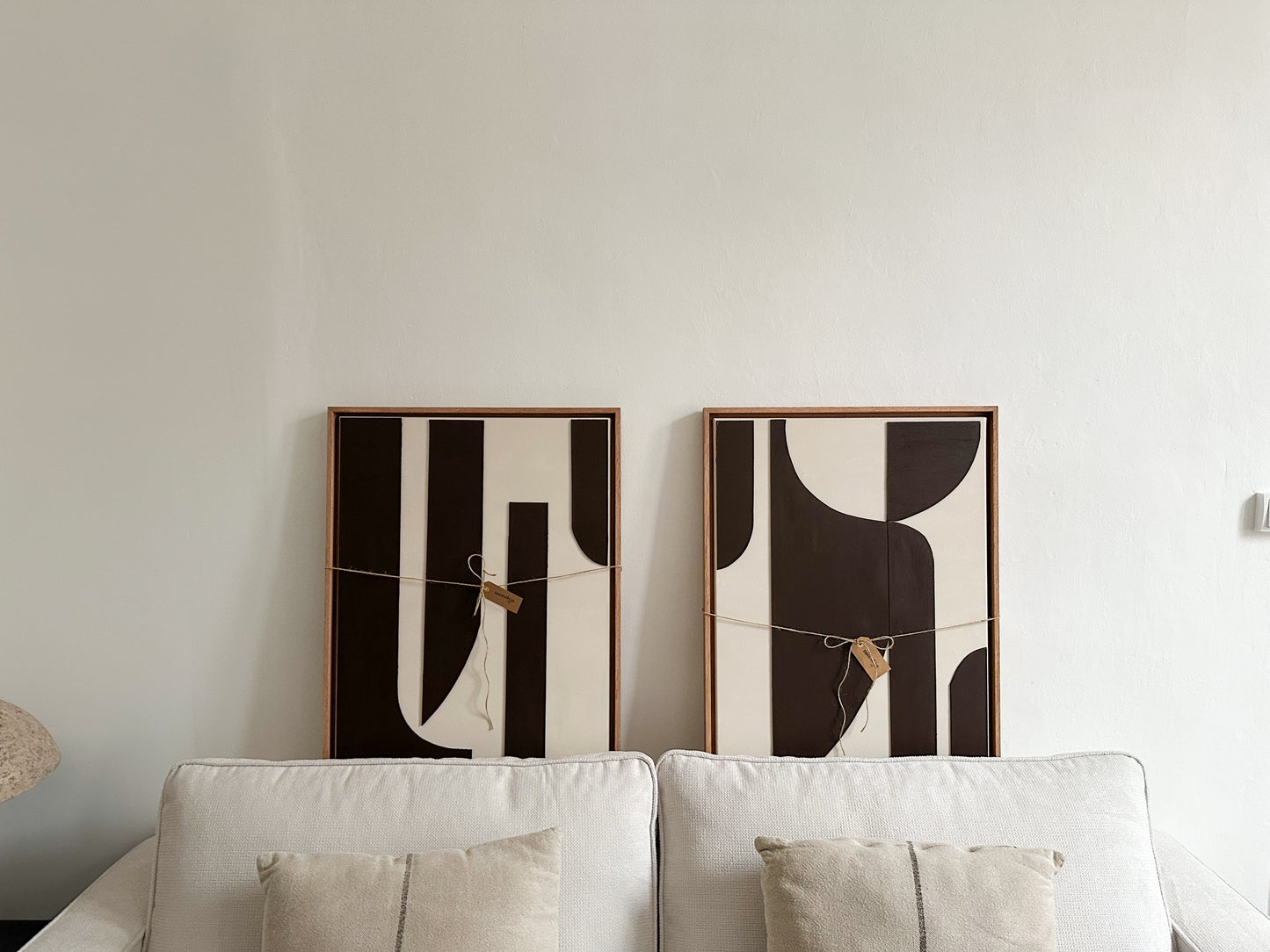 MILAN DUO - collection PREMIUM tableaux reliefs minimalistes marron et beige