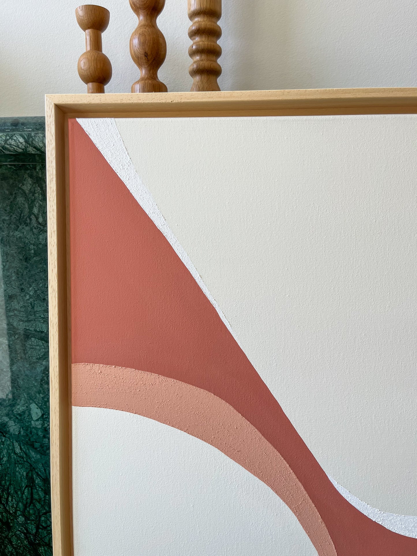 DUO BAYONNE tableaux courbes minimalistes terra cota et crème