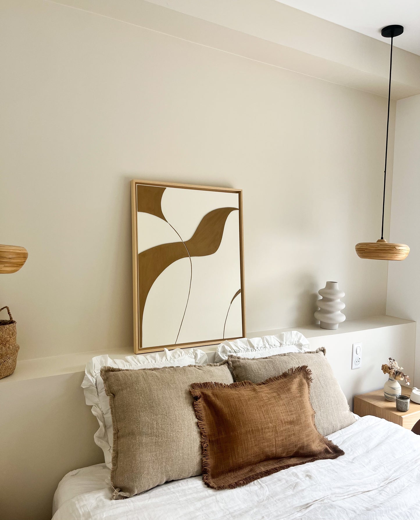 SYDNEY - collection PREMIUM tableau relief crème et camel