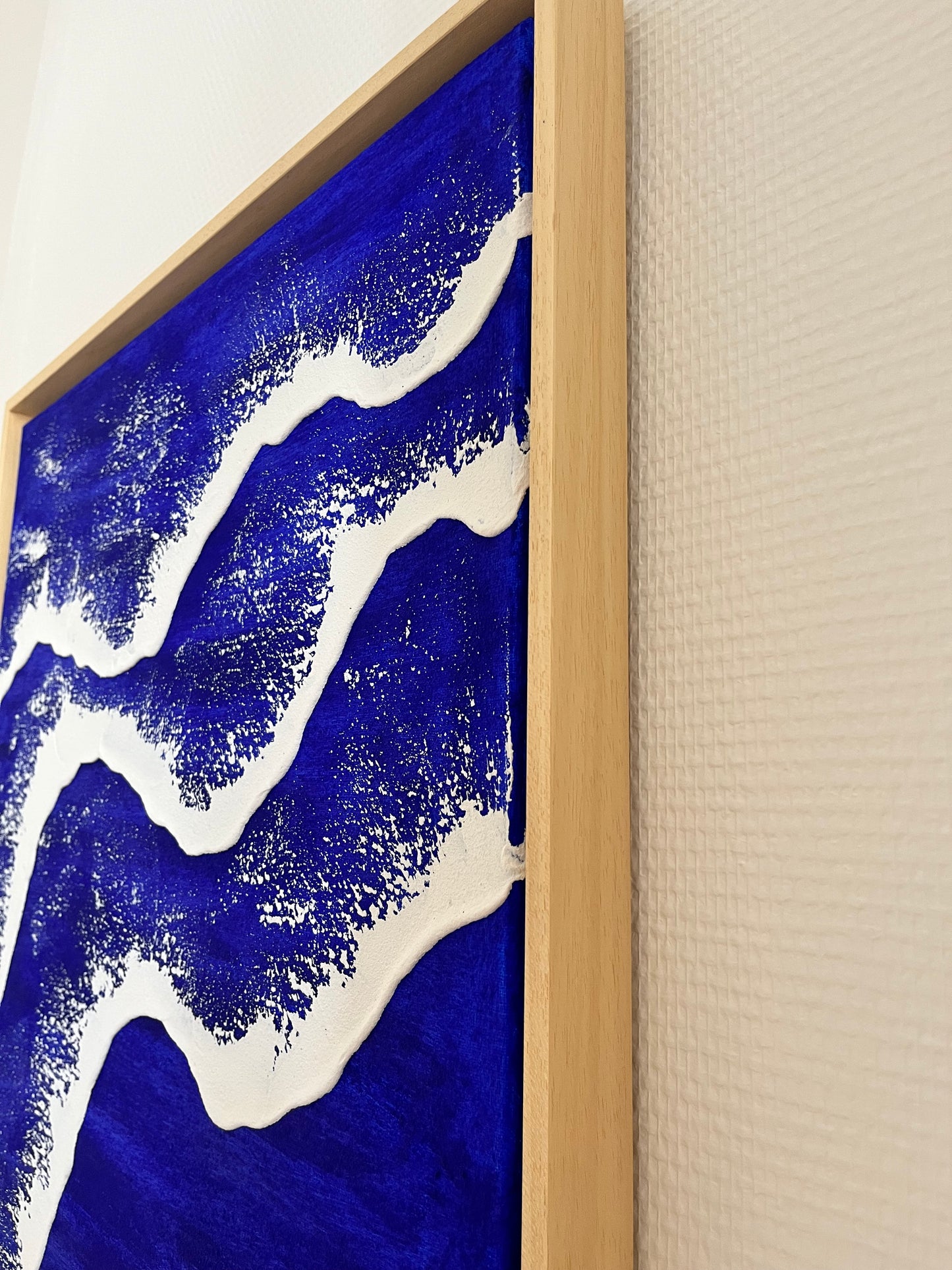 NICE tableau relief vagues bleu