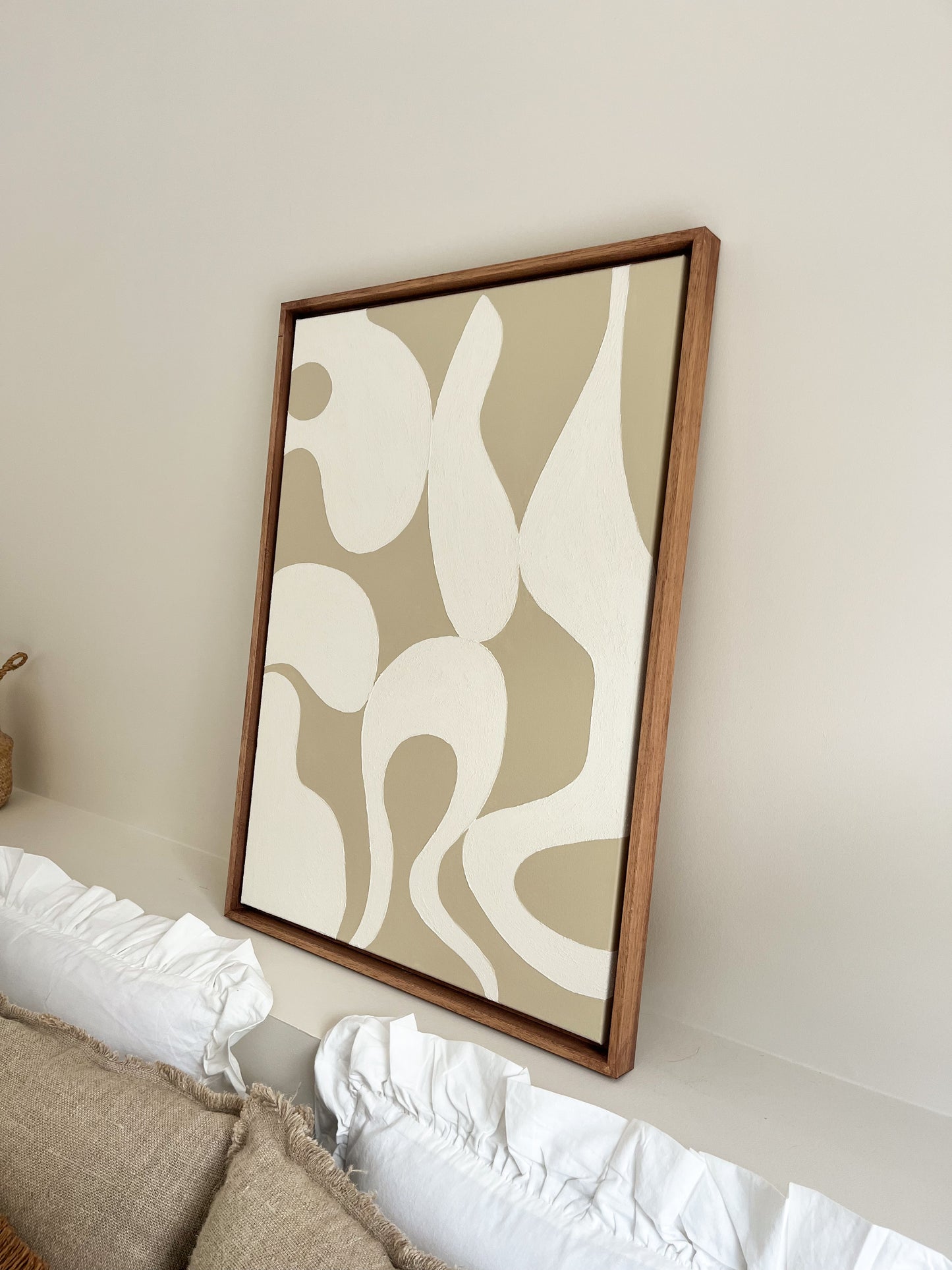 NESSO tableau formes organiques relief beige et crème