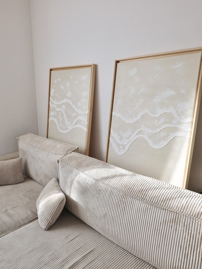 DUO SAINT-TROPEZ tableaux reliefs vagues