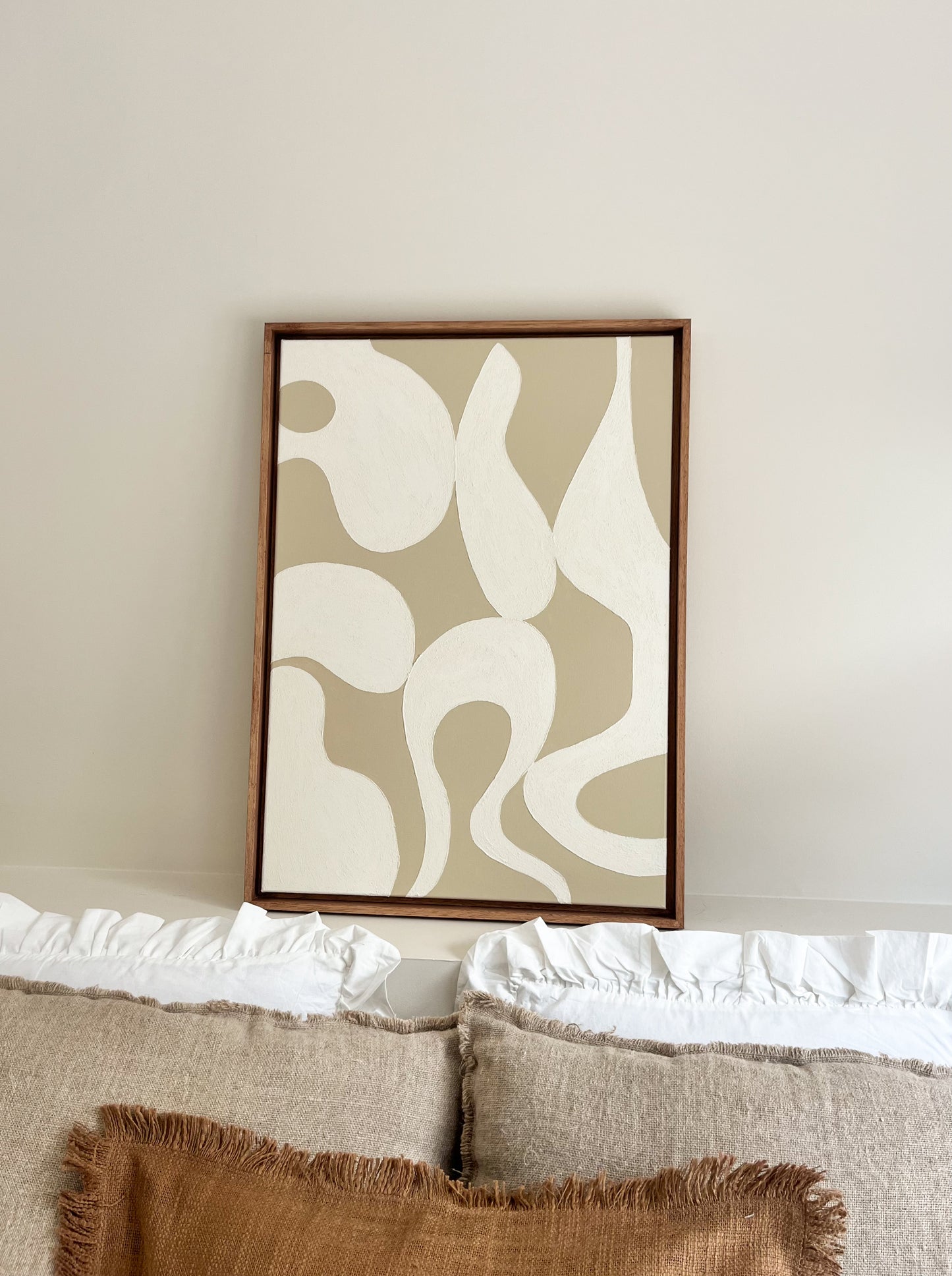 NESSO tableau formes organiques relief beige et crème