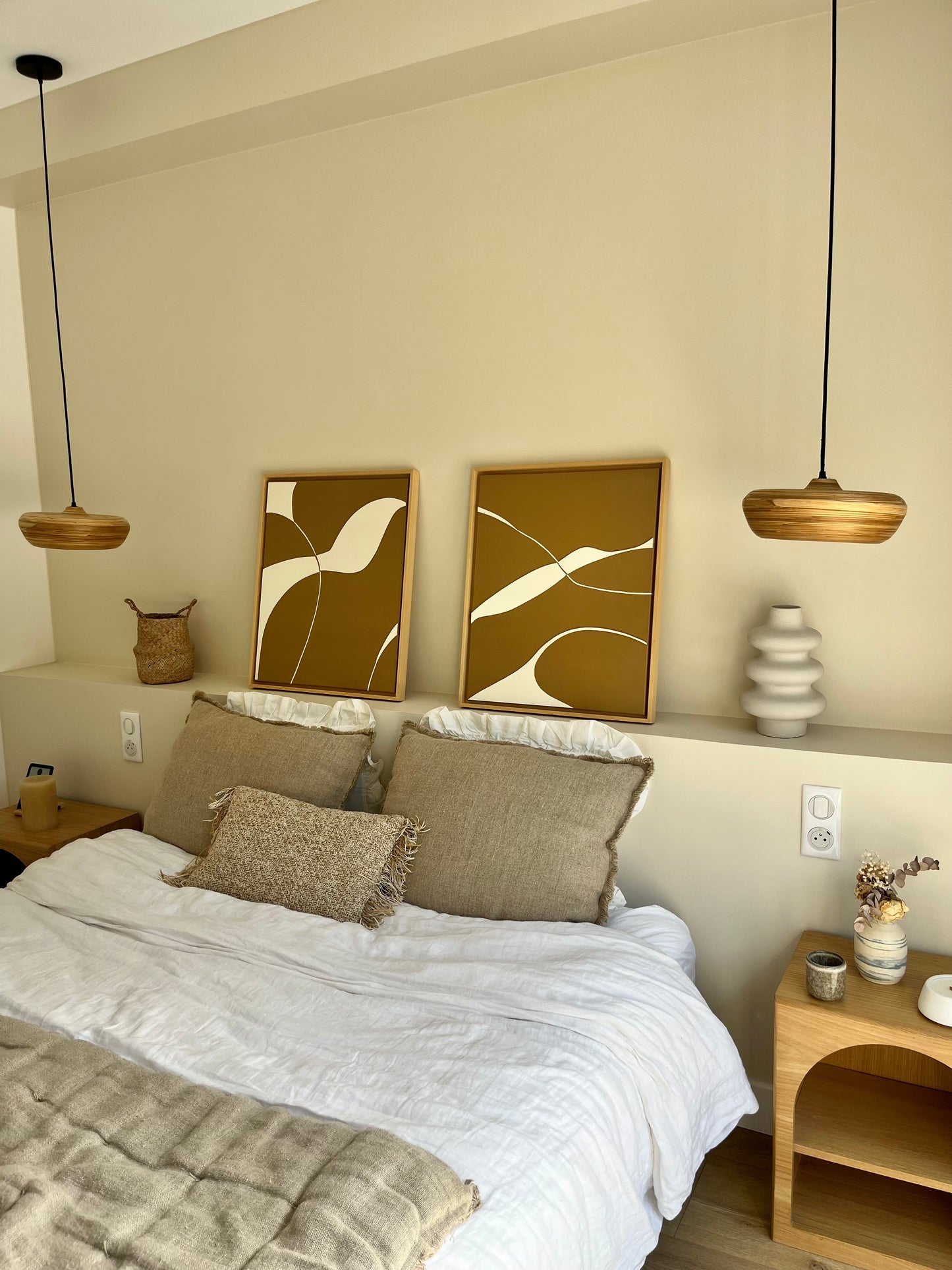 SYDNEY DUO - collection PREMIUM tableaux en relief camel et crème