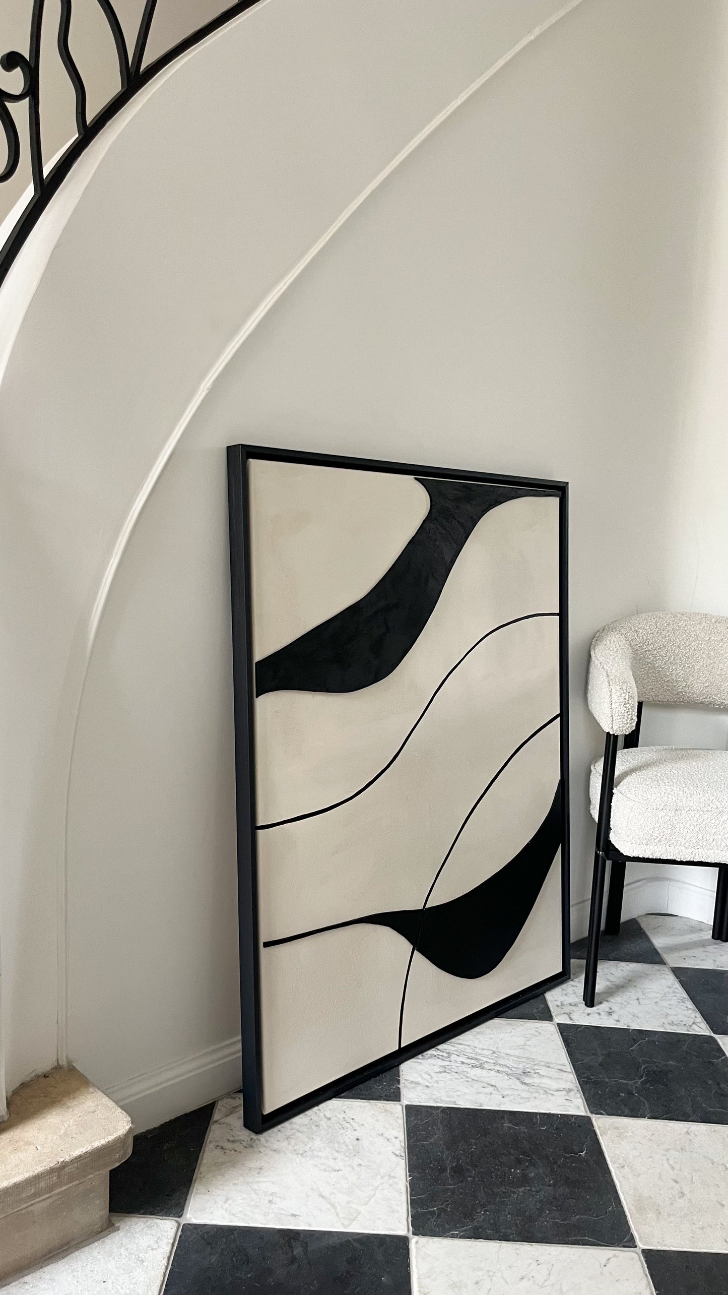 SYDNEY - collection PREMIUM tableau relief noir et beige