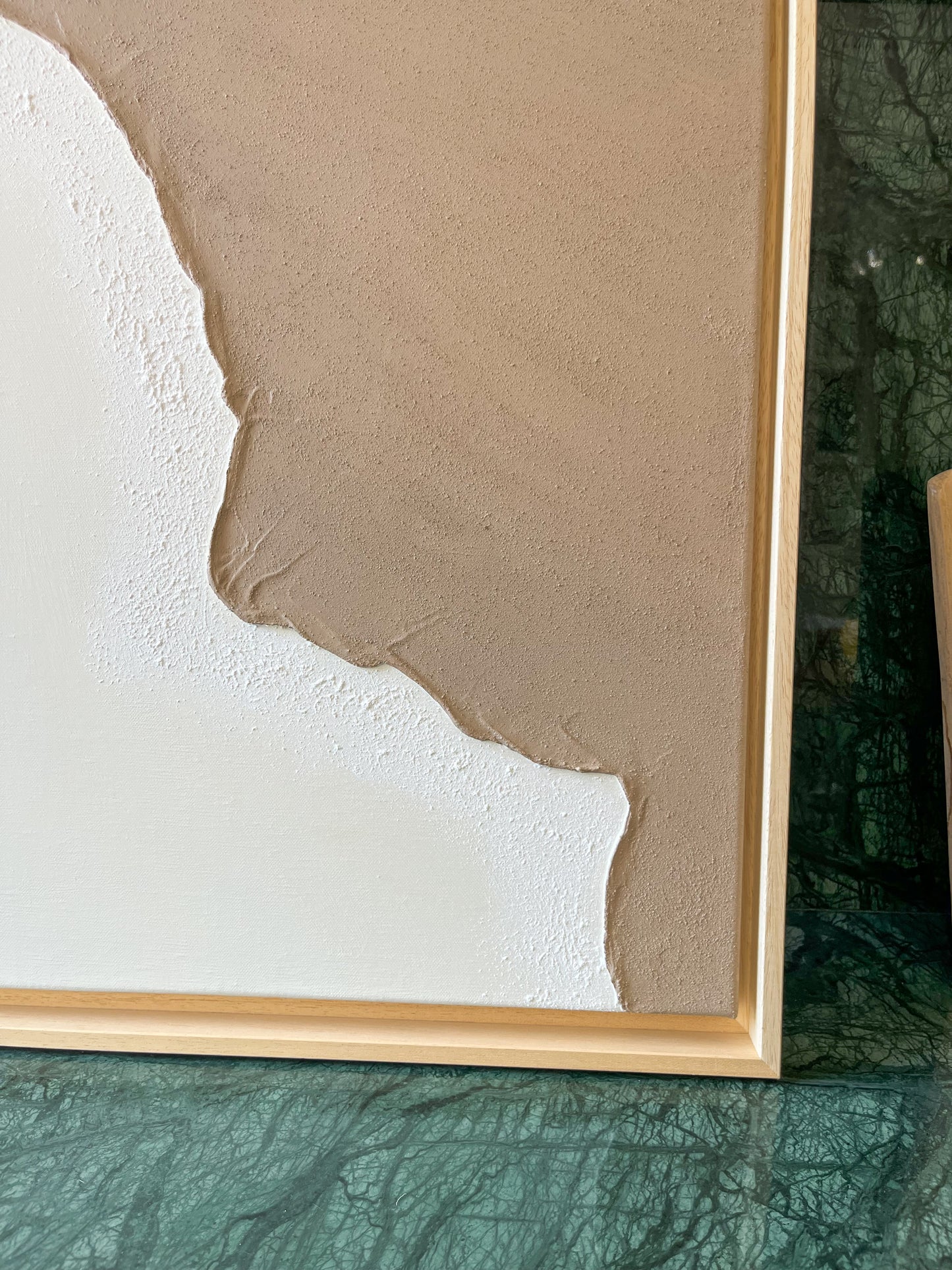 HENDAYE tableau texturé minimaliste taupe et crème
