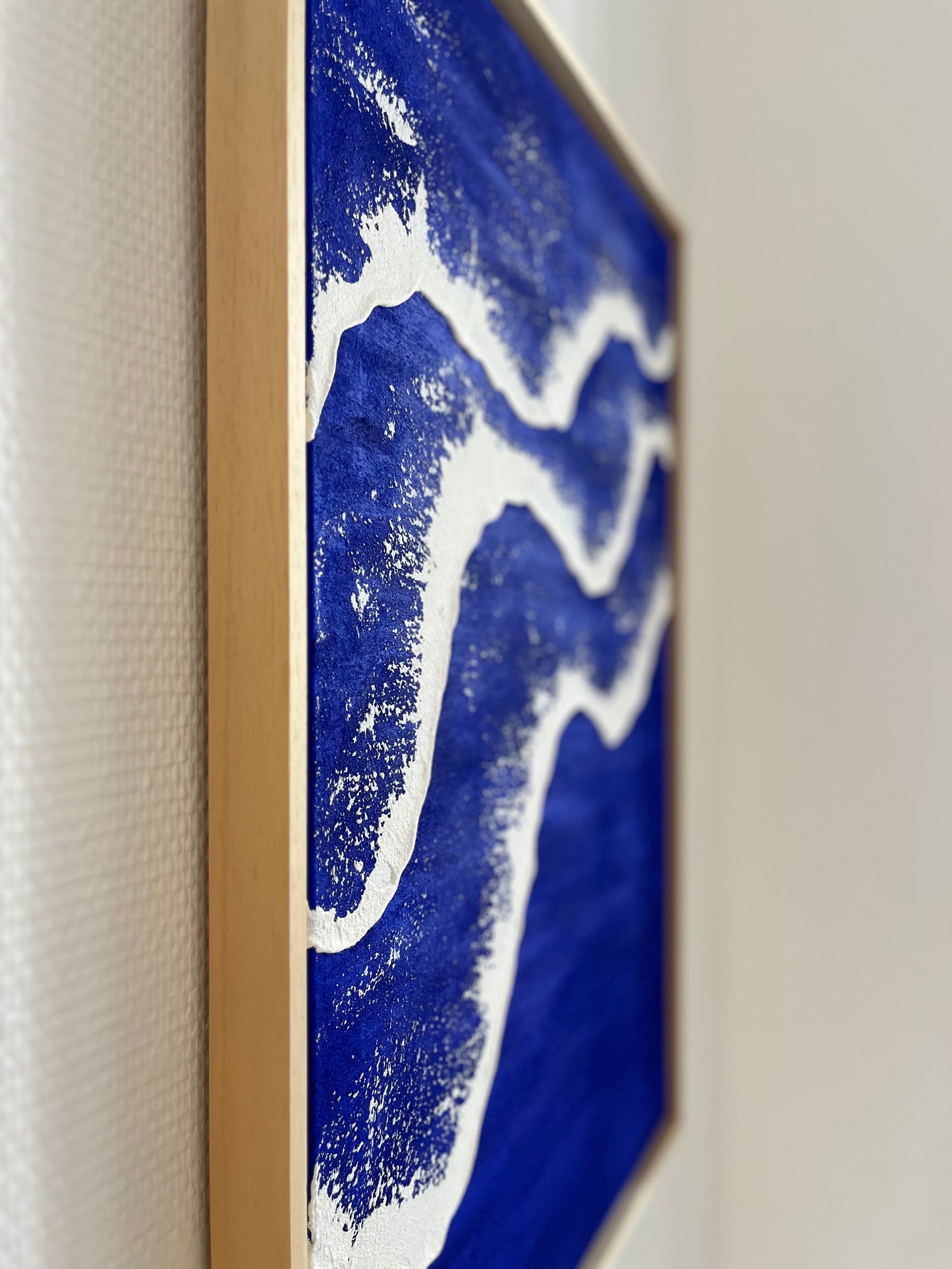 NICE tableau relief vagues bleu