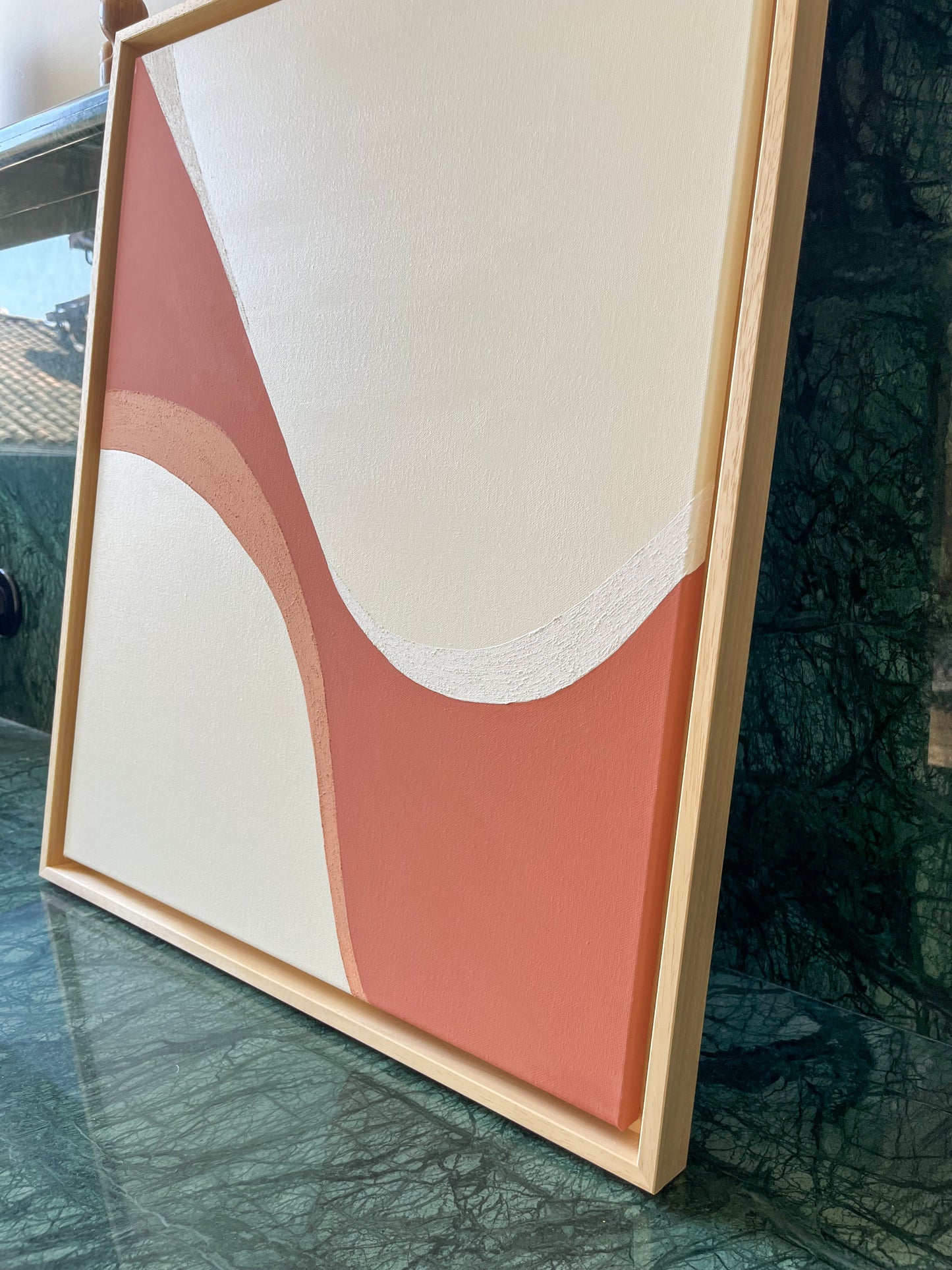 BAYONNE tableau courbe minimaliste terra cota et crème
