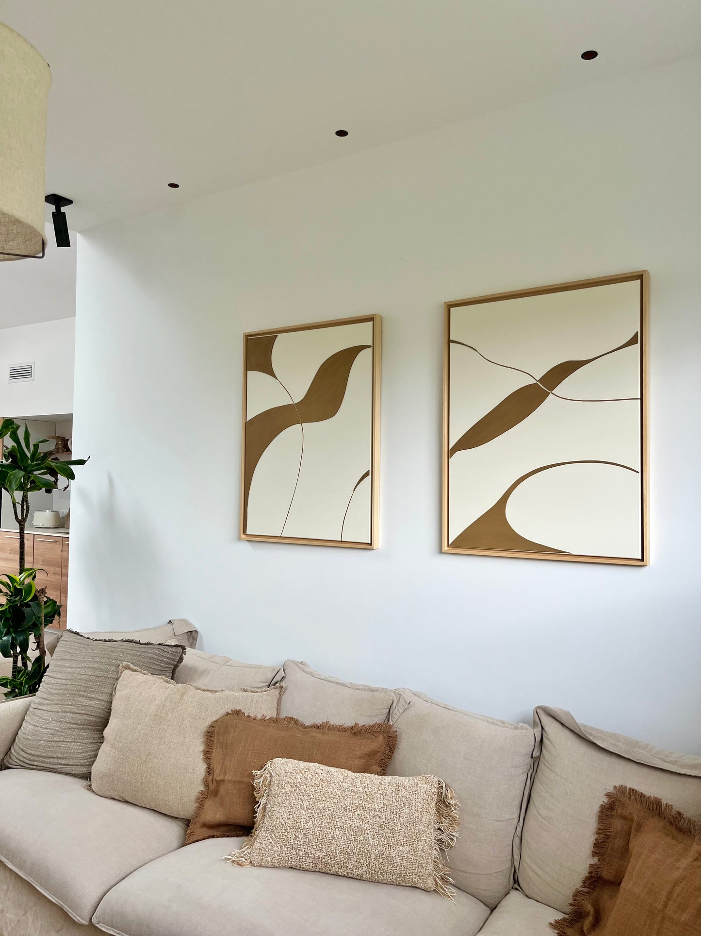 SYDNEY DUO - collection PREMIUM tableaux en relief crème et camel