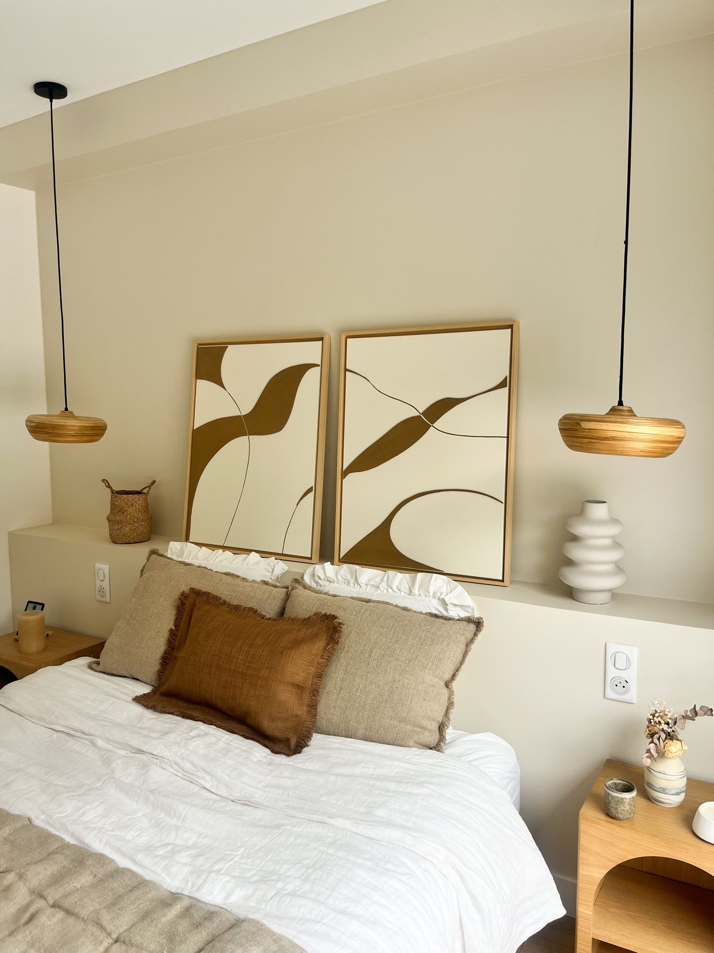 SYDNEY DUO - collection PREMIUM tableaux en relief crème et camel
