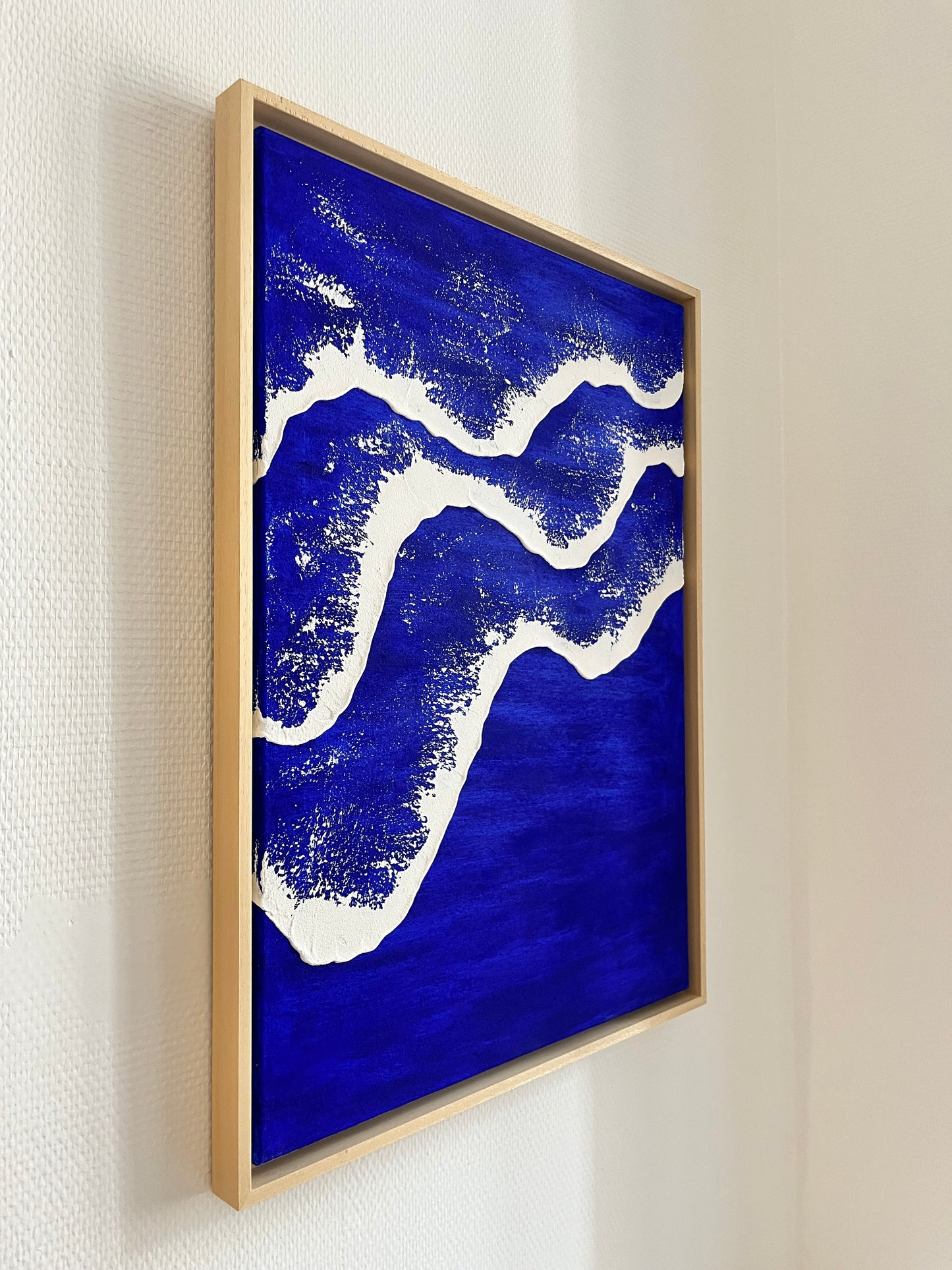 NICE tableau relief vagues bleu