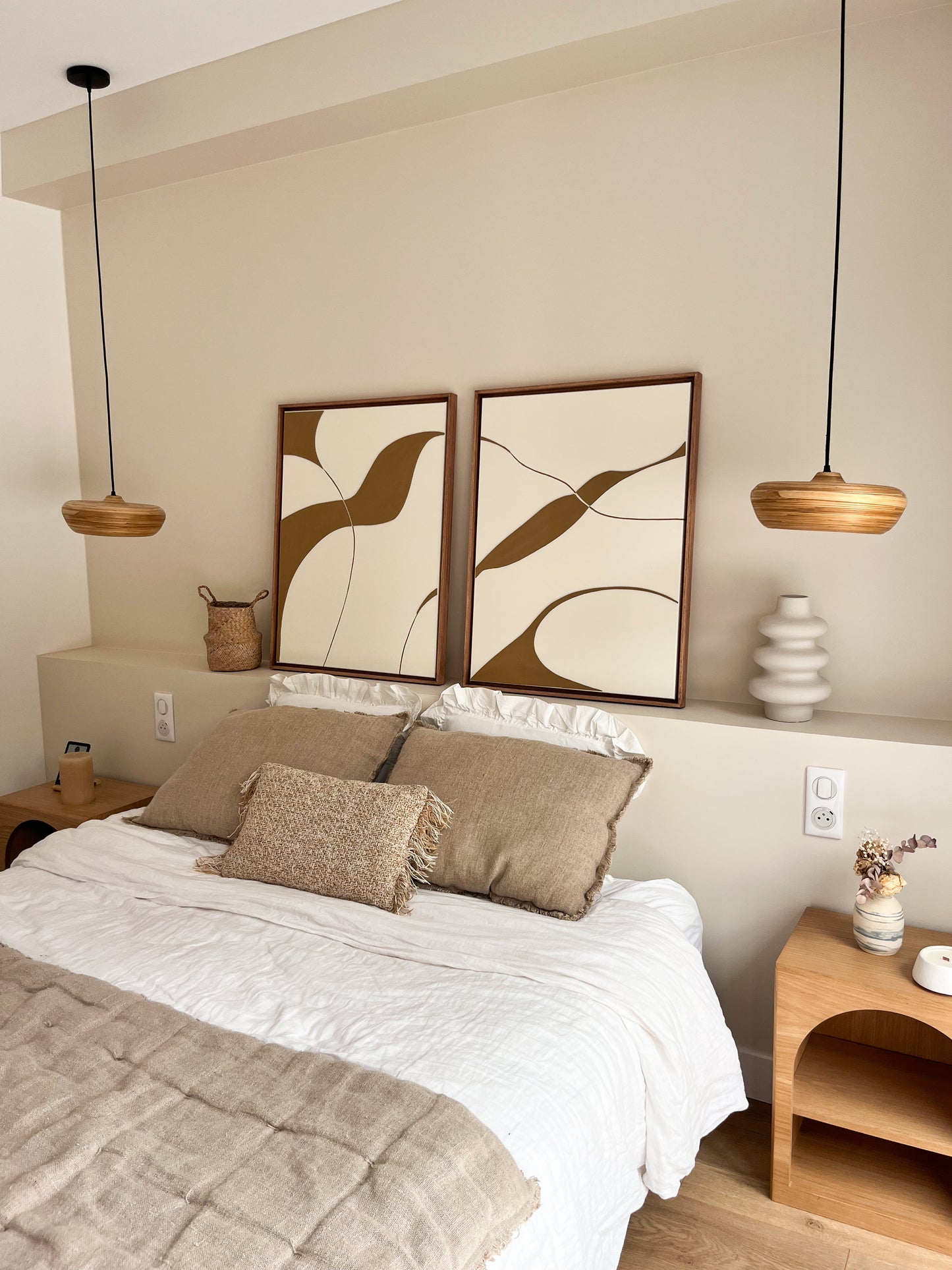 SYDNEY DUO - collection PREMIUM tableaux en relief crème et camel