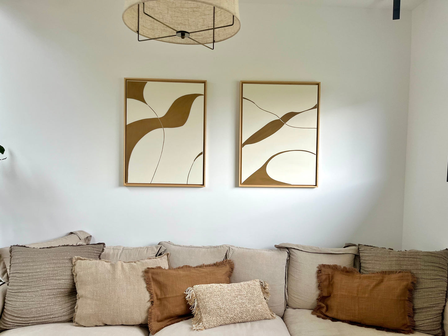 SYDNEY DUO - collection PREMIUM tableaux en relief crème et camel