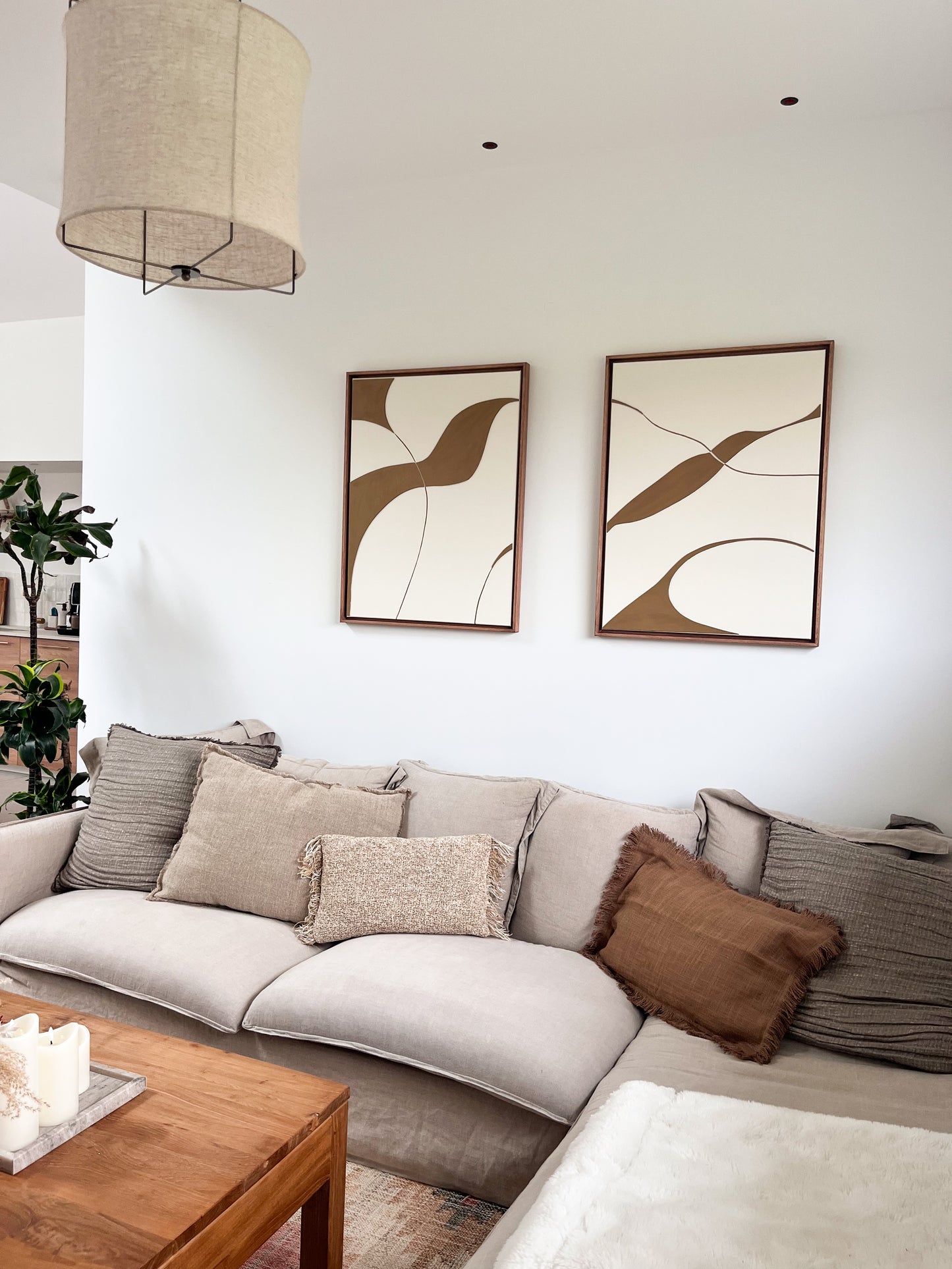 SYDNEY DUO - collection PREMIUM tableaux en relief crème et camel