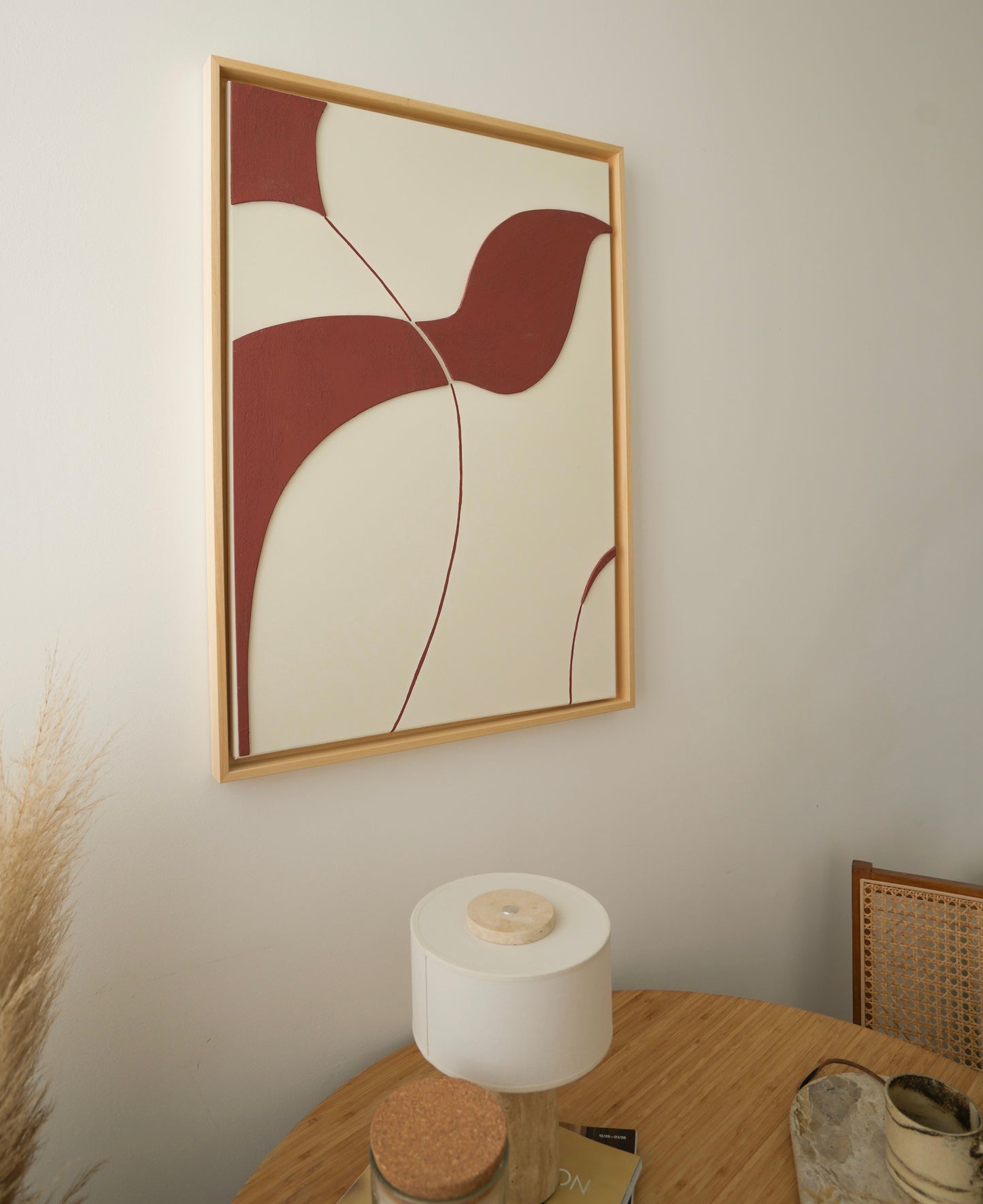 Tableau texturé crème et terra cota – décoration murale minimaliste salon – SYDNEY