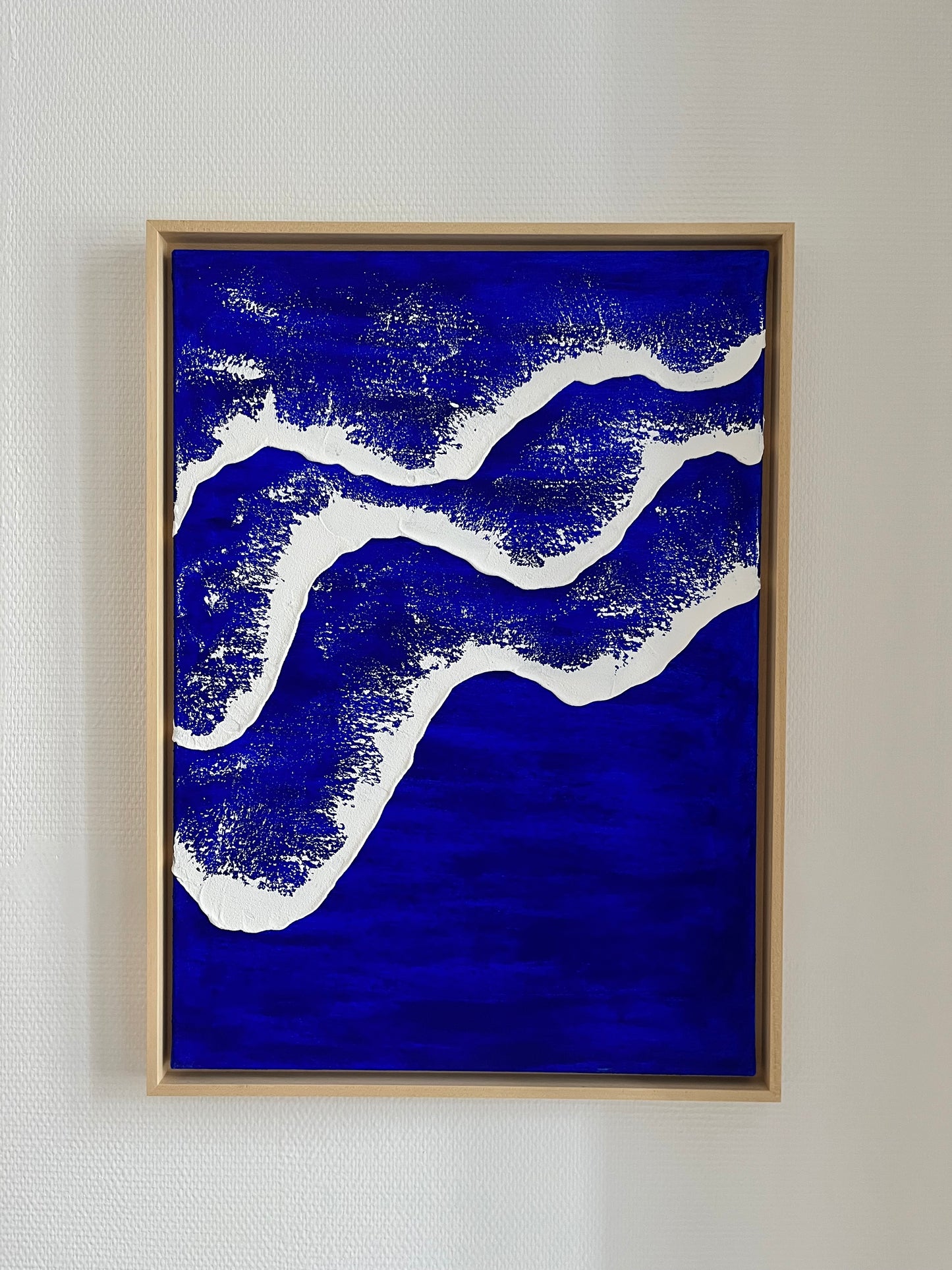 NICE tableau relief vagues bleu