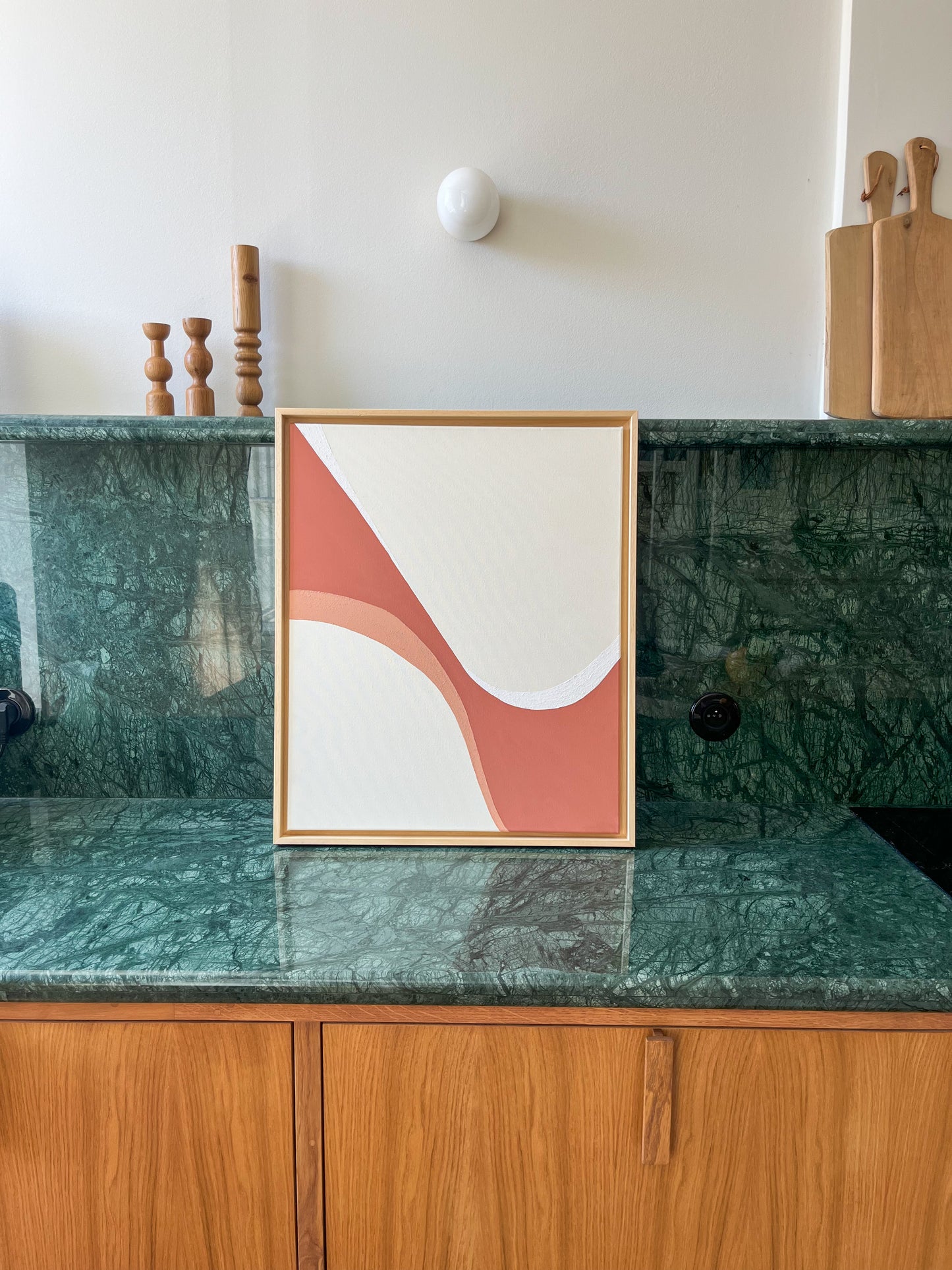 BAYONNE tableau courbe minimaliste terra cota et crème
