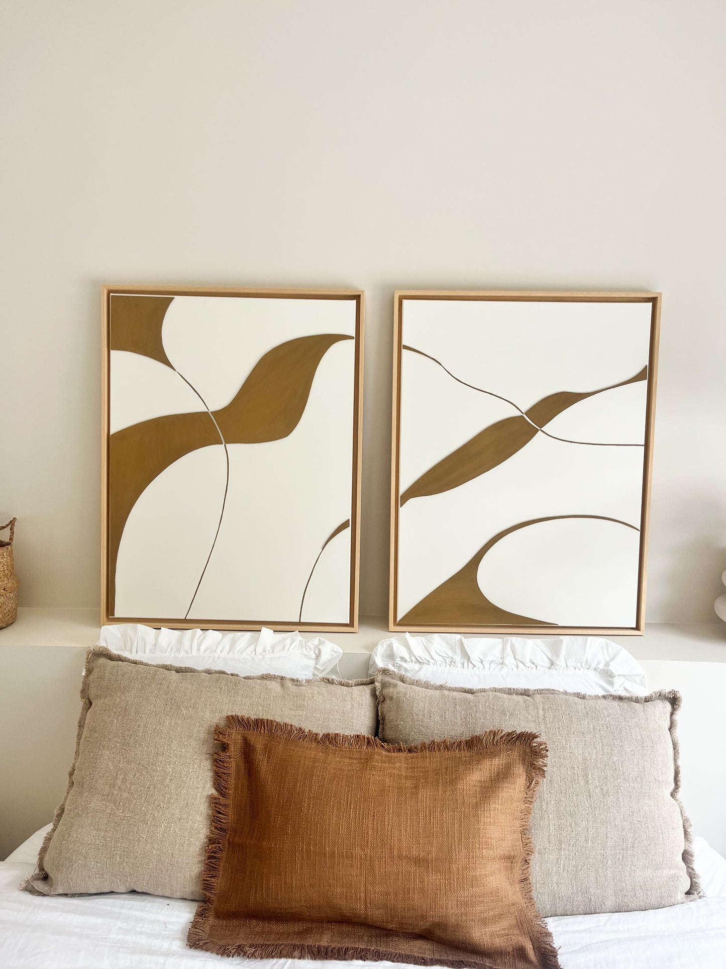SYDNEY DUO - collection PREMIUM tableaux en relief crème et camel