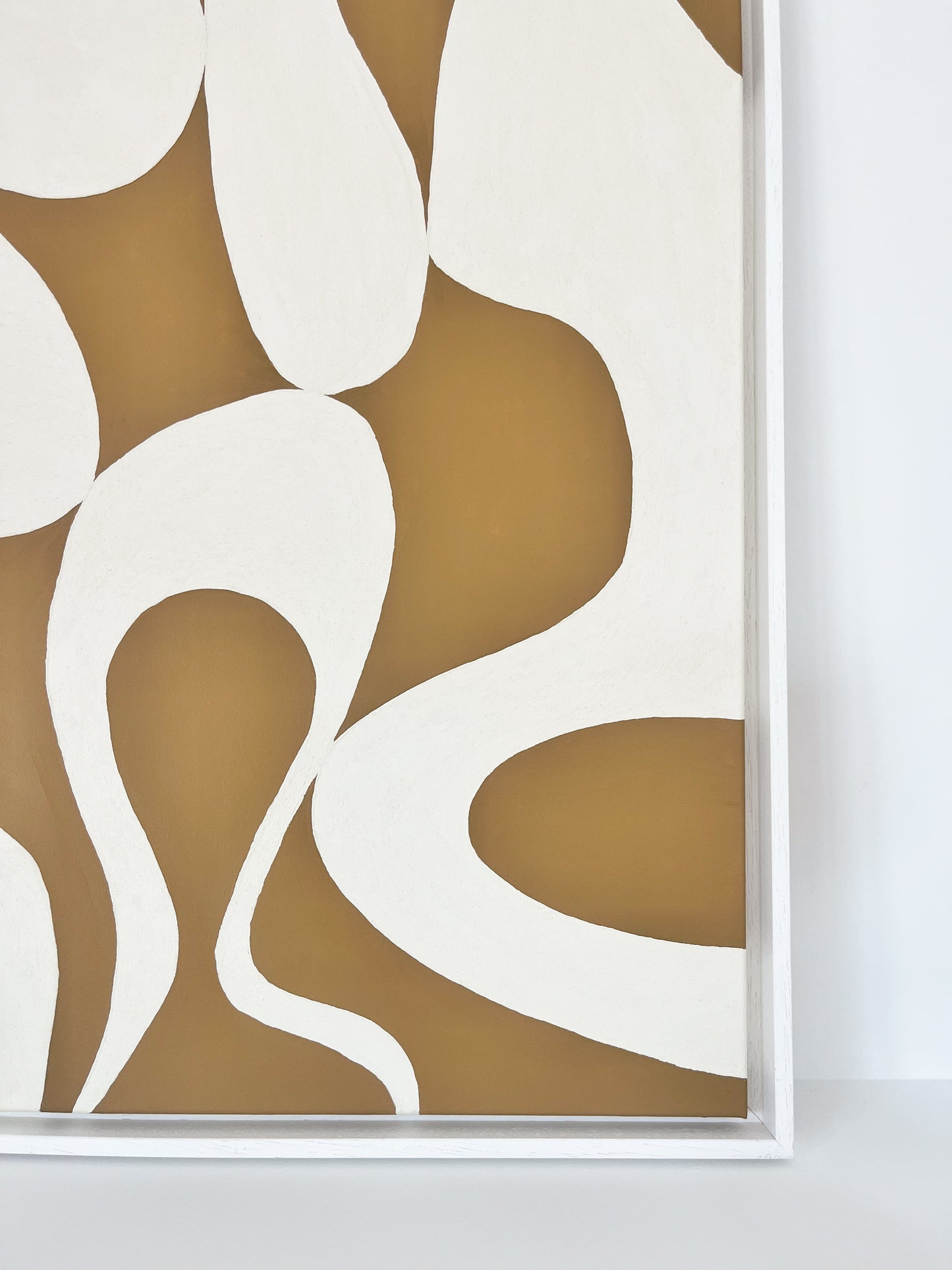 COMO tableau formes organiques relief marron camel et crème