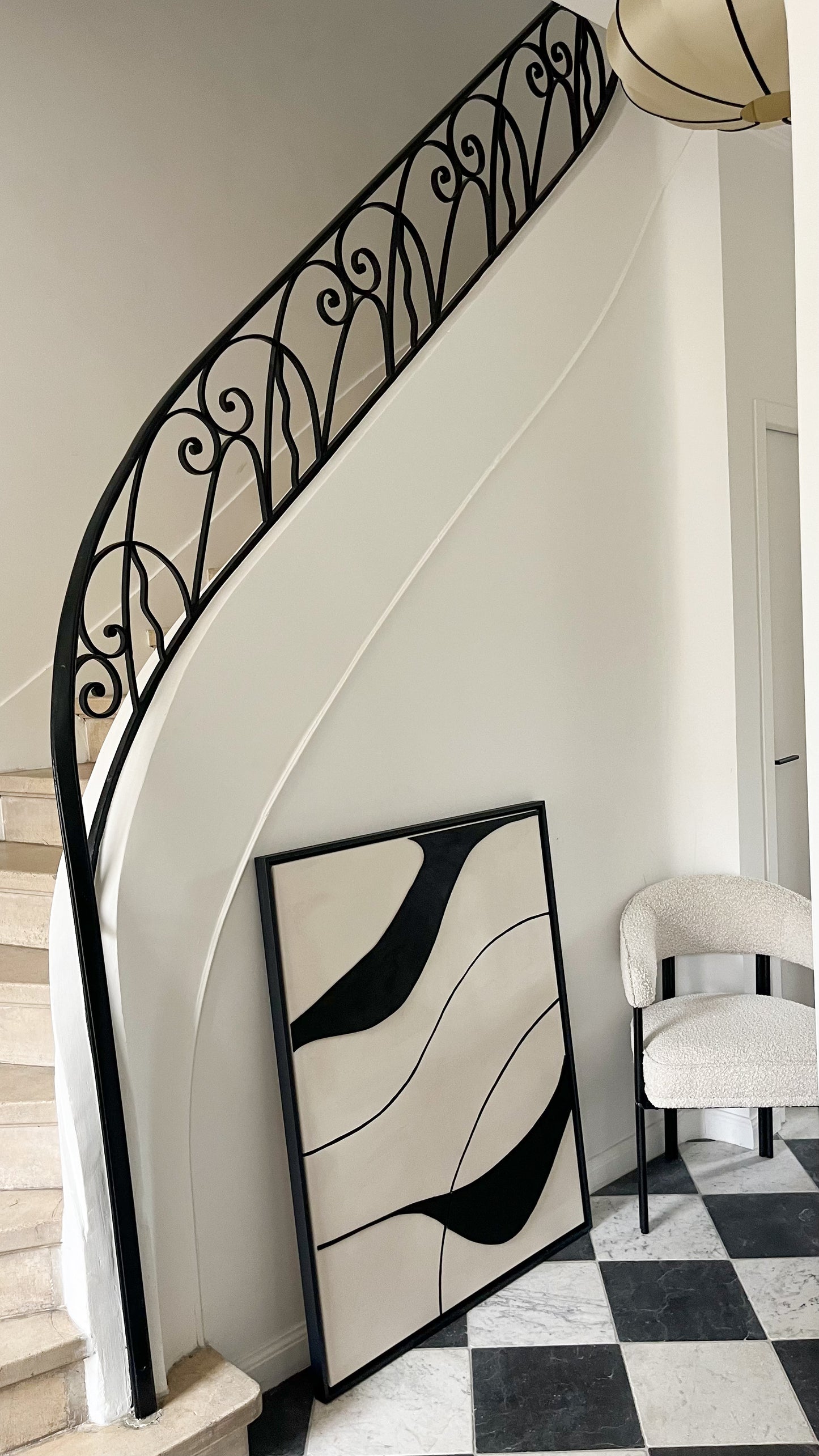 SYDNEY - collection PREMIUM tableau relief noir et beige