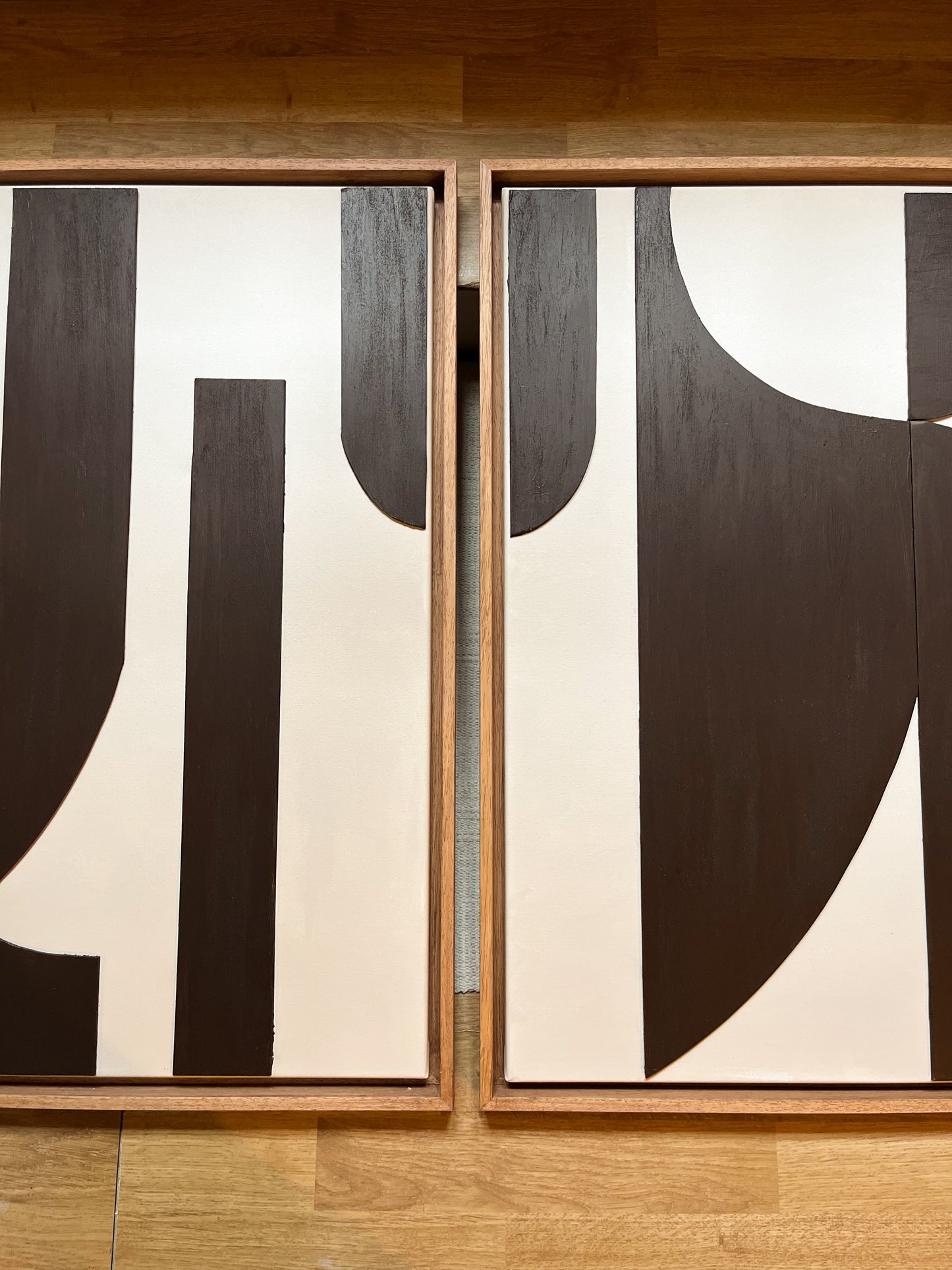 MILAN DUO - collection PREMIUM tableaux reliefs minimalistes marron et beige