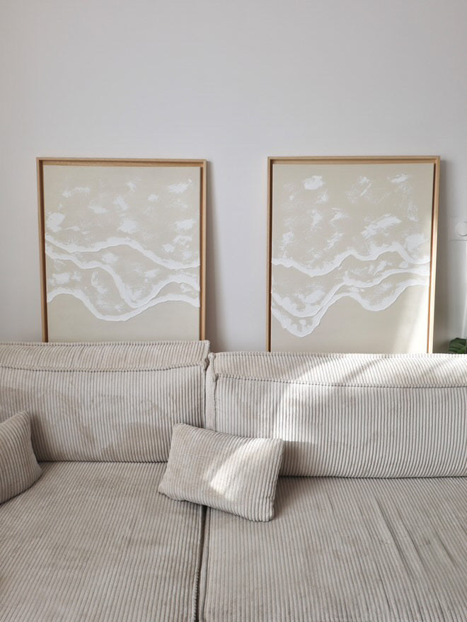 DUO SAINT-TROPEZ tableaux reliefs vagues