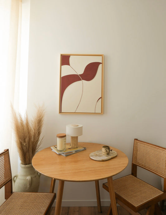 Tableau texturé crème et terra cota – décoration murale minimaliste salon – SYDNEY