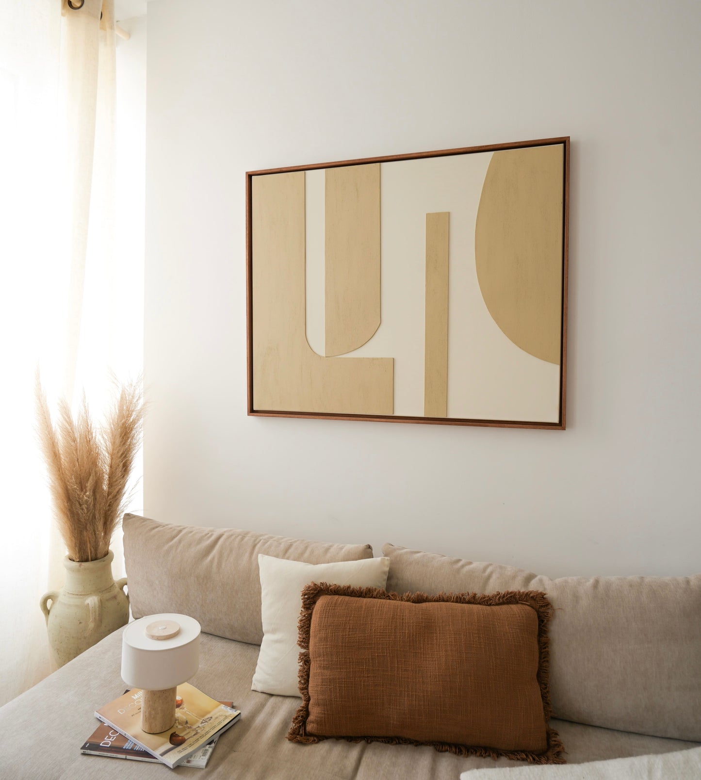 Tableau relief texturé crème et beige - CADAQUES - édition PREMIUM