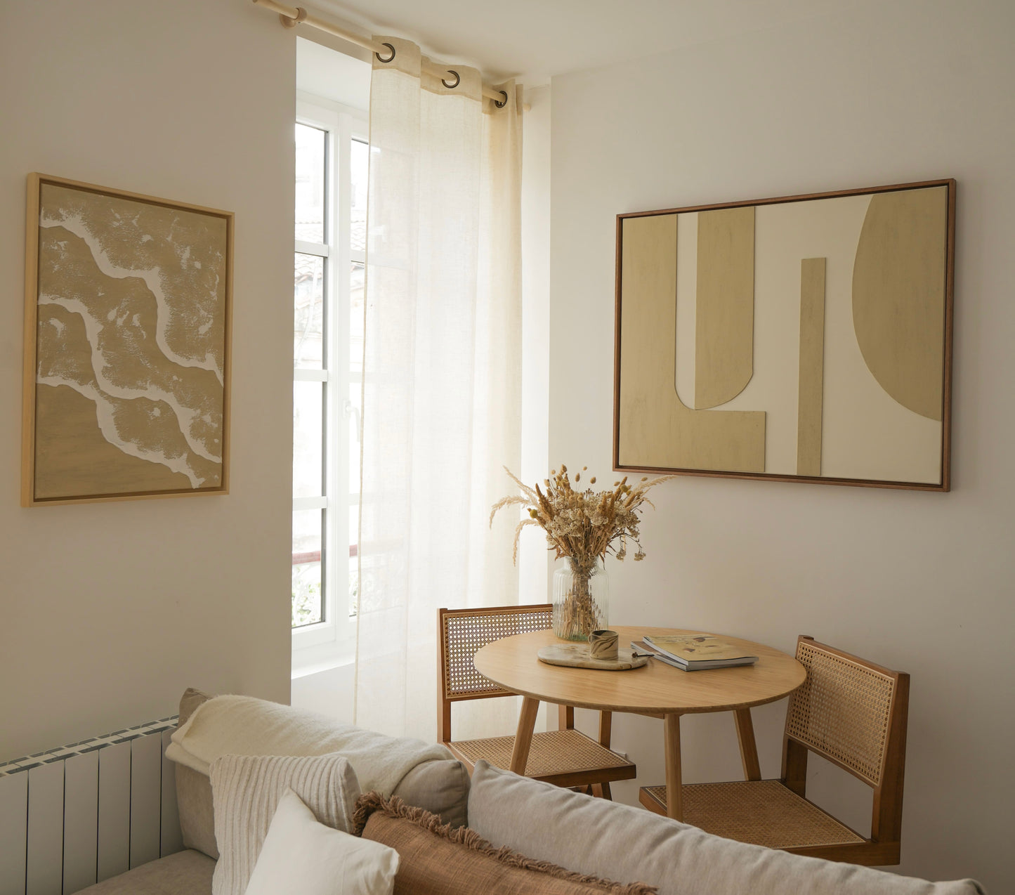 Tableau relief texturé crème et beige - CADAQUES - édition PREMIUM