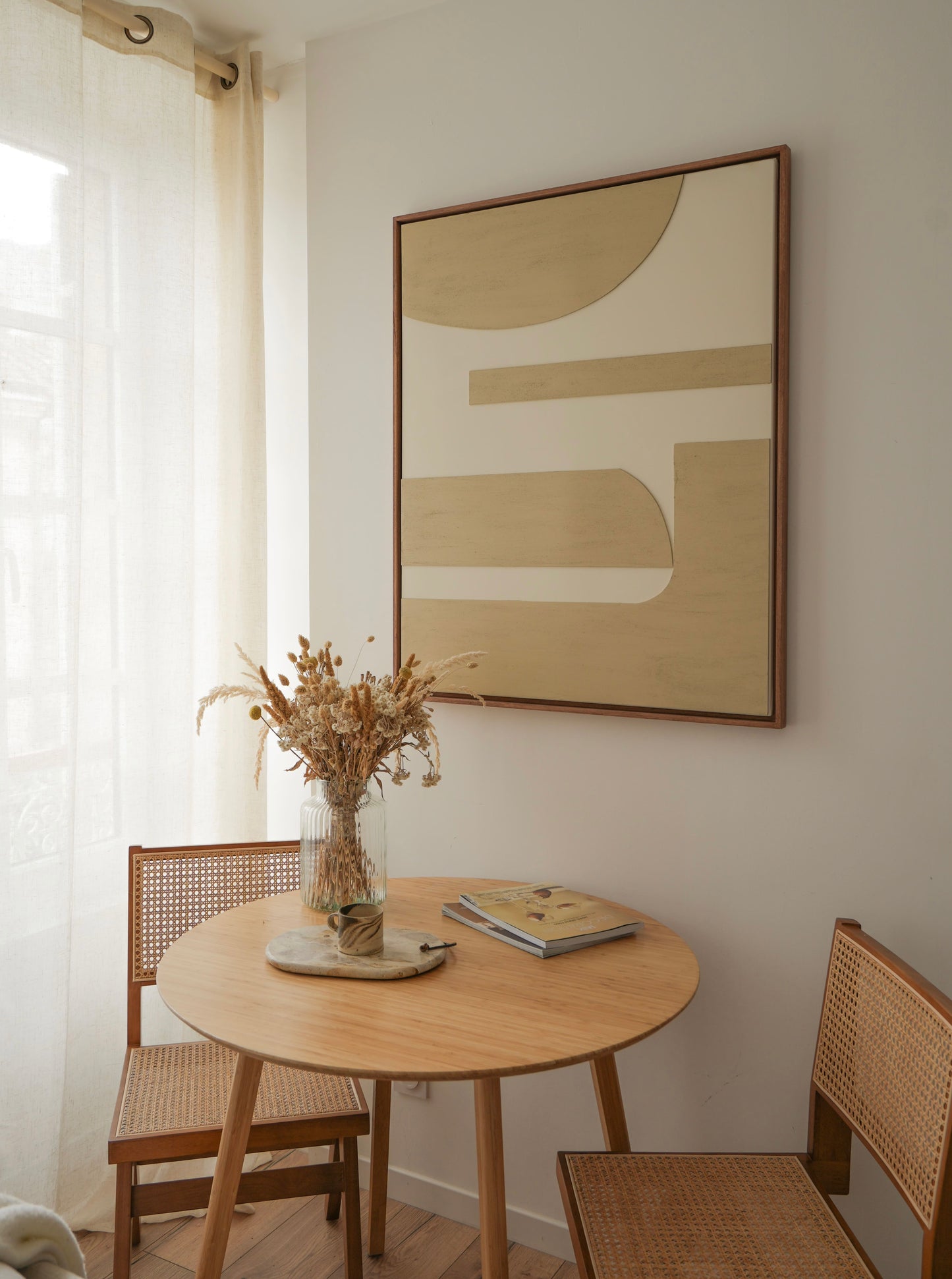 Tableau relief texturé crème et beige - CADAQUES - édition PREMIUM