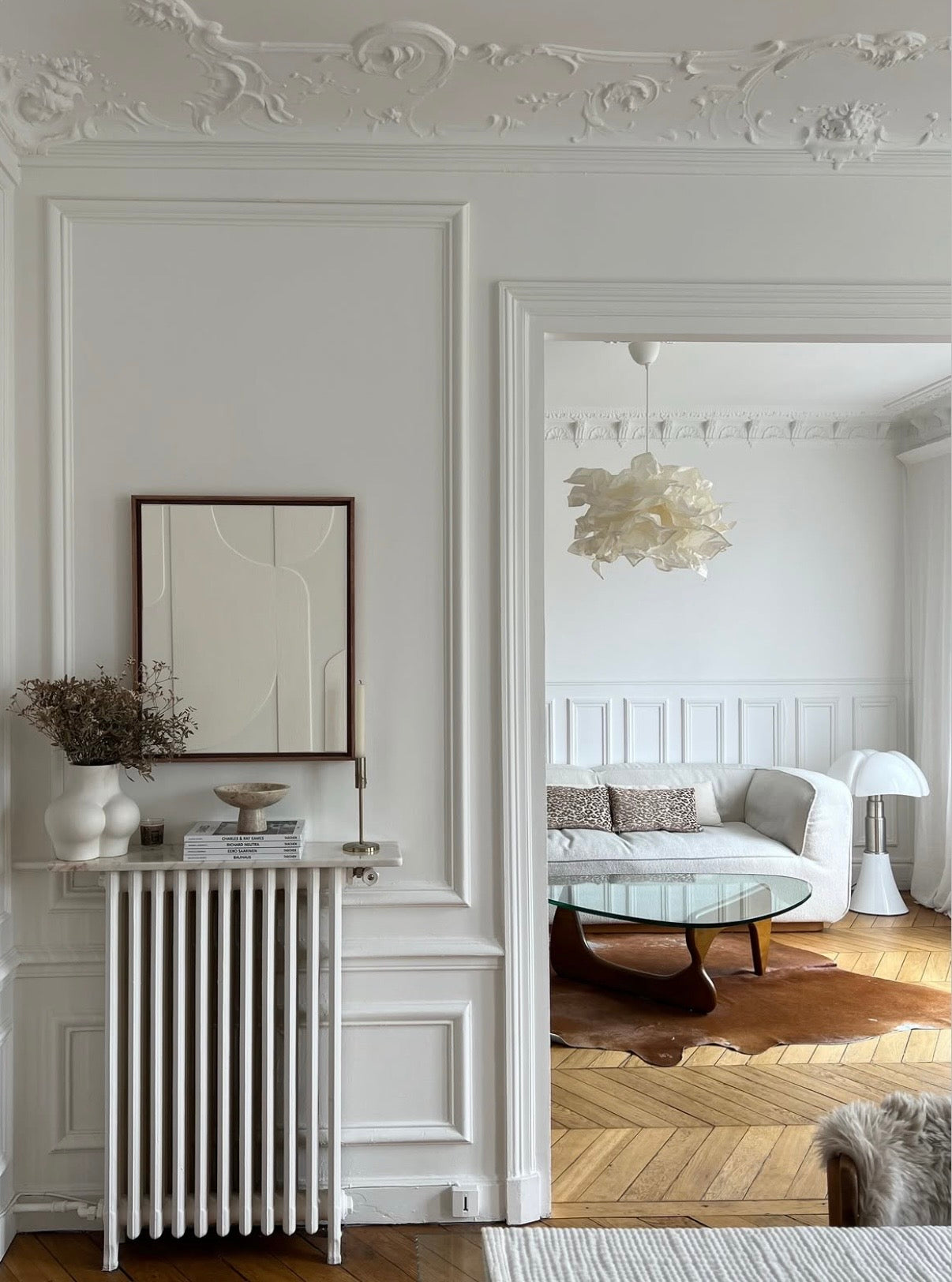 Tableau texturé en relief design blanc - VENISE - décoration minimaliste murale chambre, salon