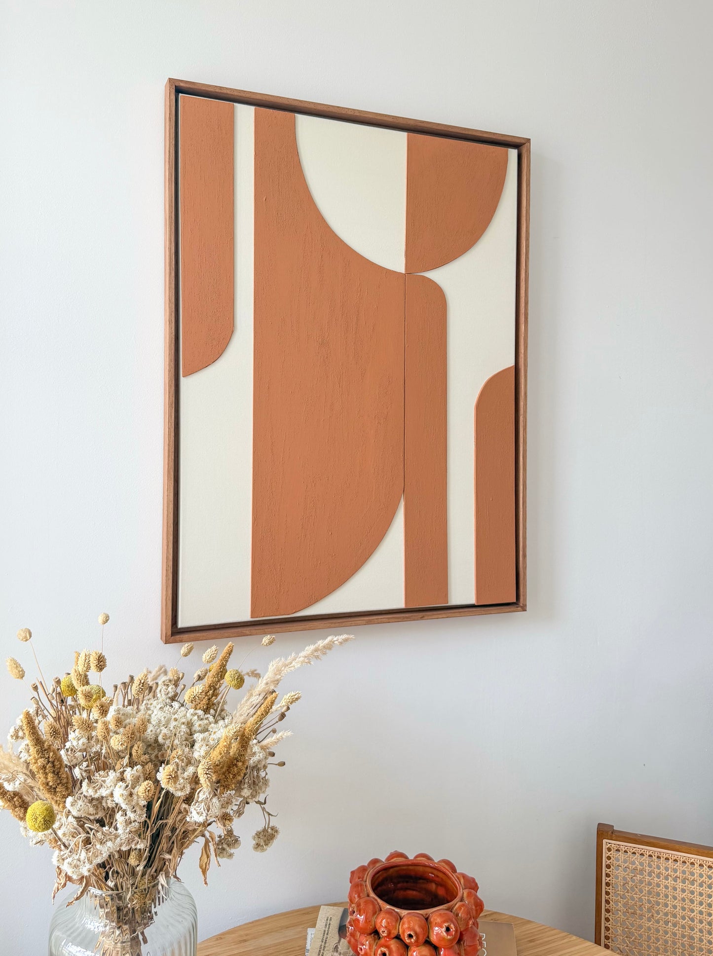 Tableau relief texturé crème terra cota clair - FORMENTERA - édition PREMIUM