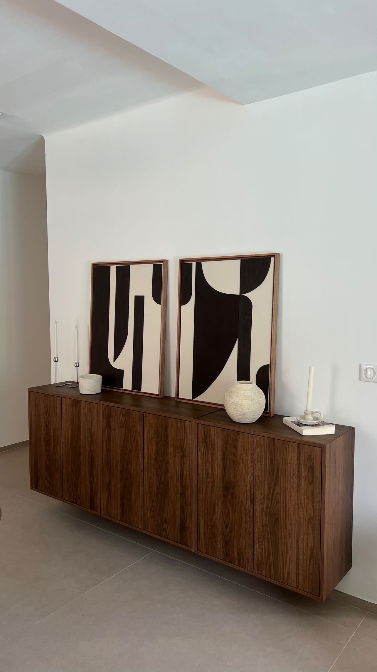 MILAN DUO - collection PREMIUM tableaux reliefs minimalistes marron et beige