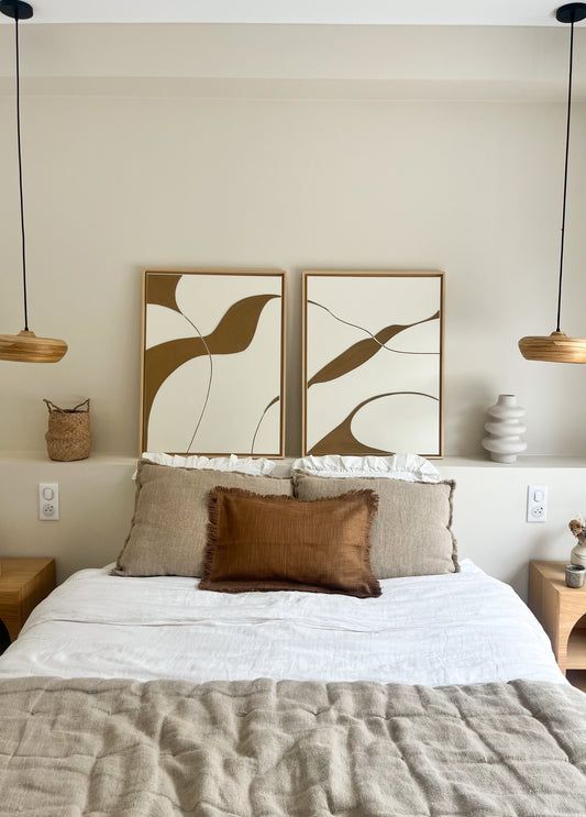 SYDNEY DUO - collection PREMIUM tableaux en relief crème et camel