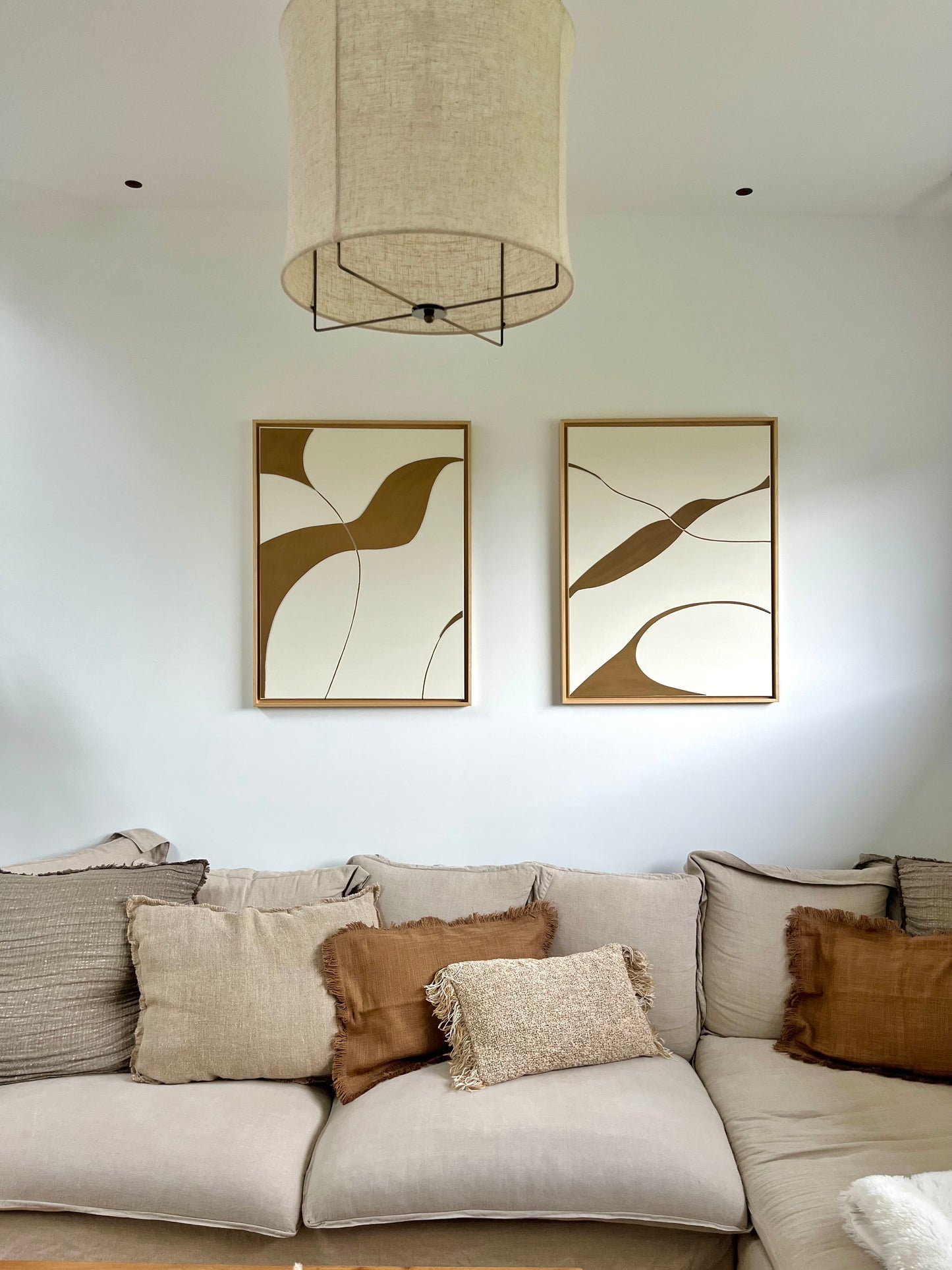 SYDNEY DUO - collection PREMIUM tableaux en relief crème et camel