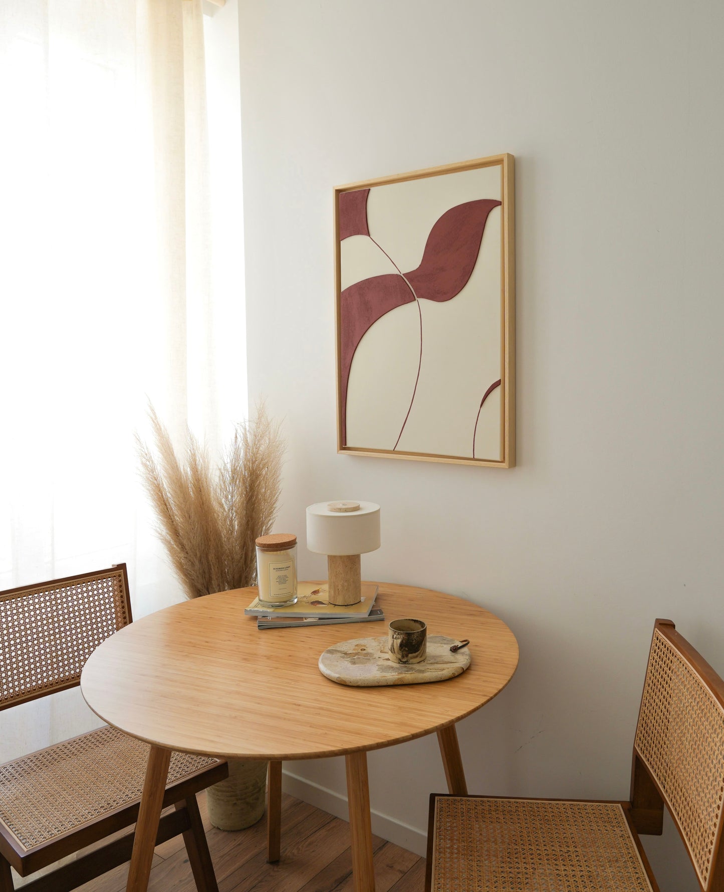 Tableau texturé crème et terra cota – décoration murale minimaliste salon – SYDNEY