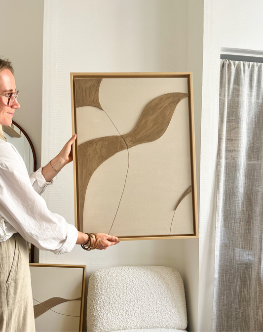 SYDNEY - collection PREMIUM tableau relief taupe et beige