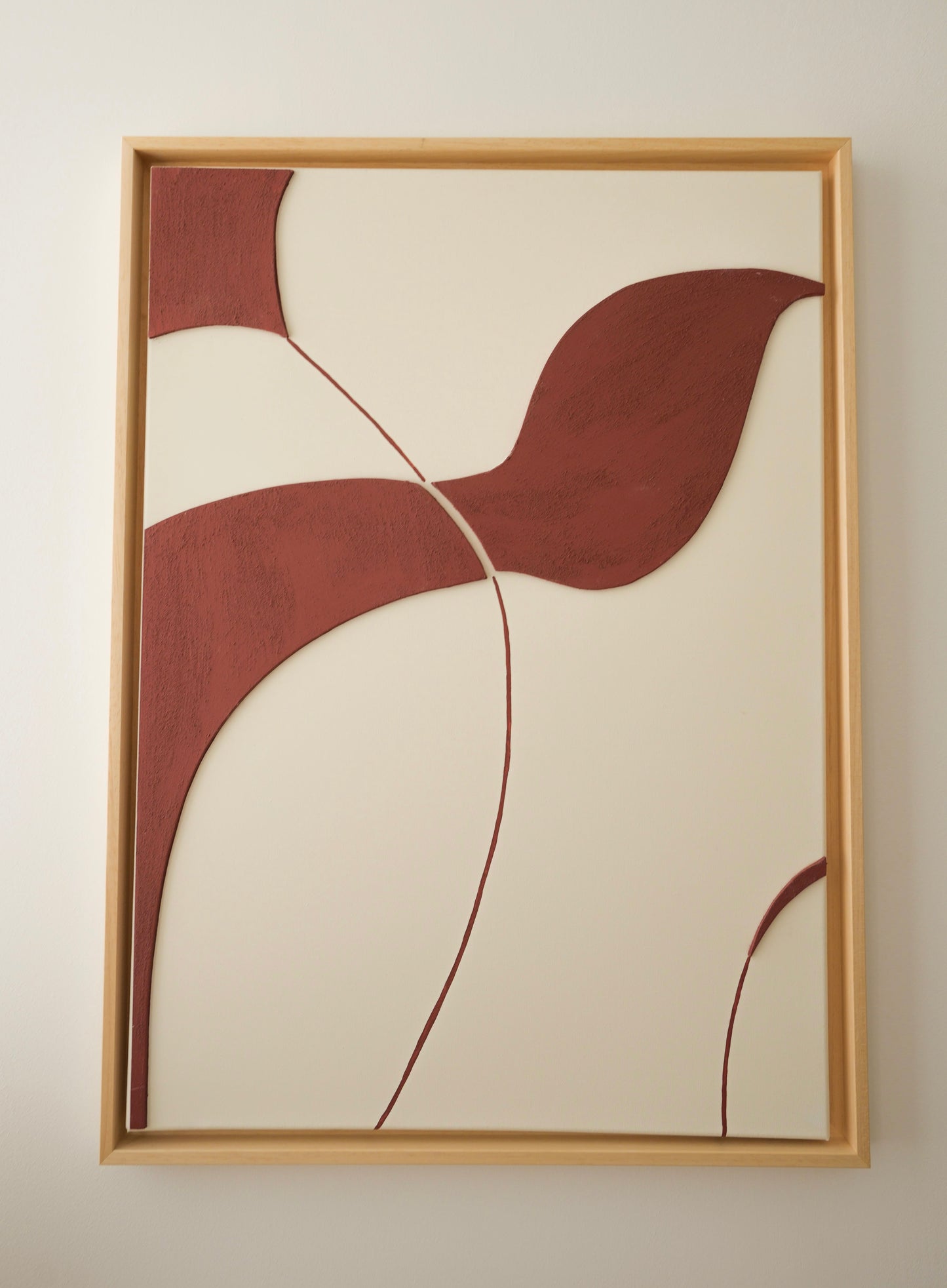 Tableau texturé crème et terra cota – décoration murale minimaliste salon – SYDNEY