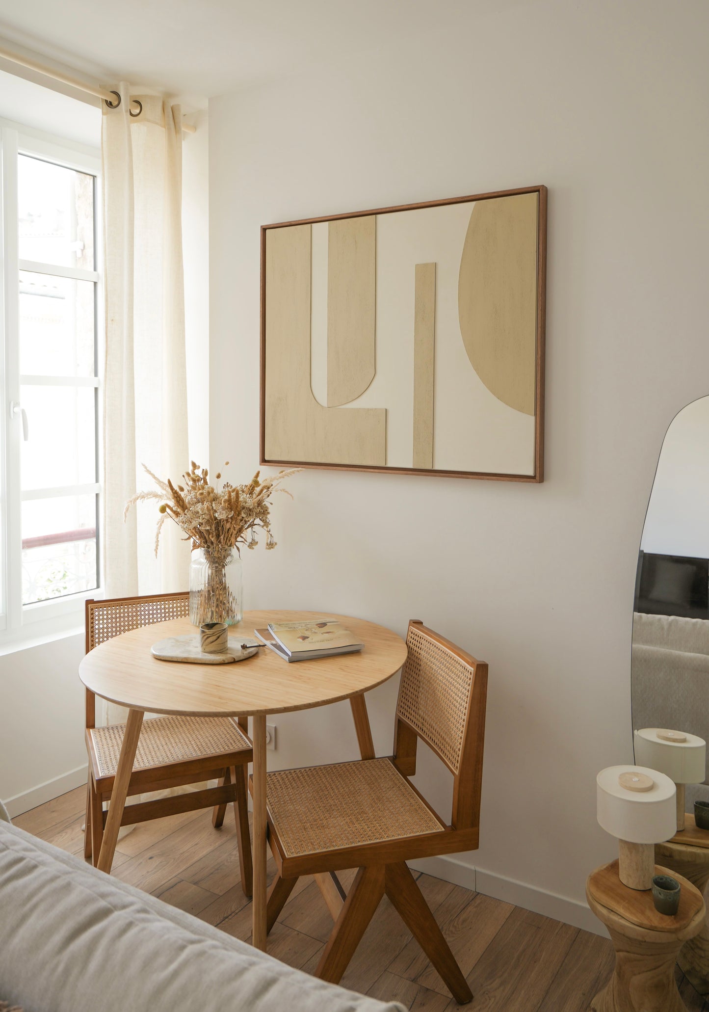 Tableau relief texturé crème et beige - CADAQUES - édition PREMIUM