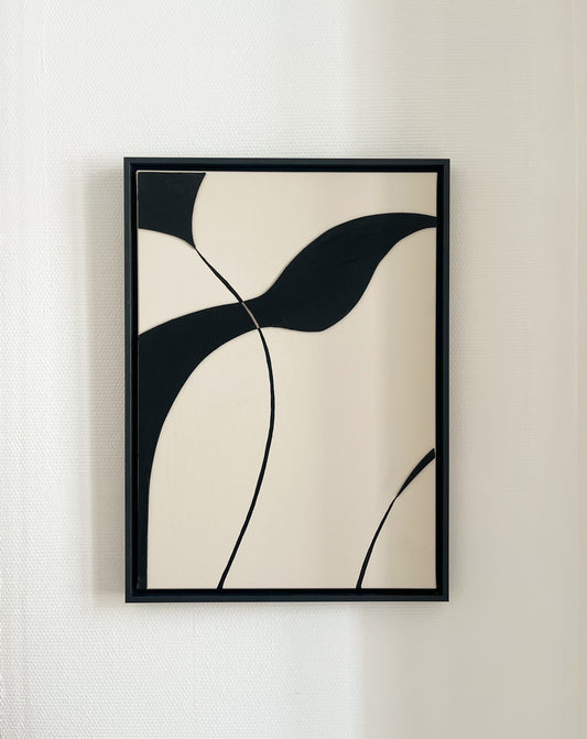 SYDNEY - collection PREMIUM tableau relief noir et beige
