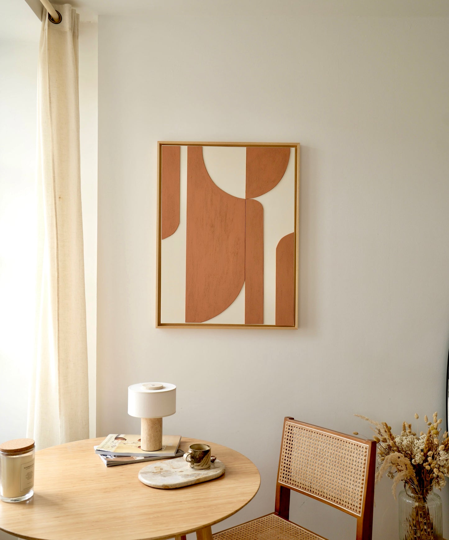 Tableau relief texturé crème terra cota clair - FORMENTERA - édition PREMIUM