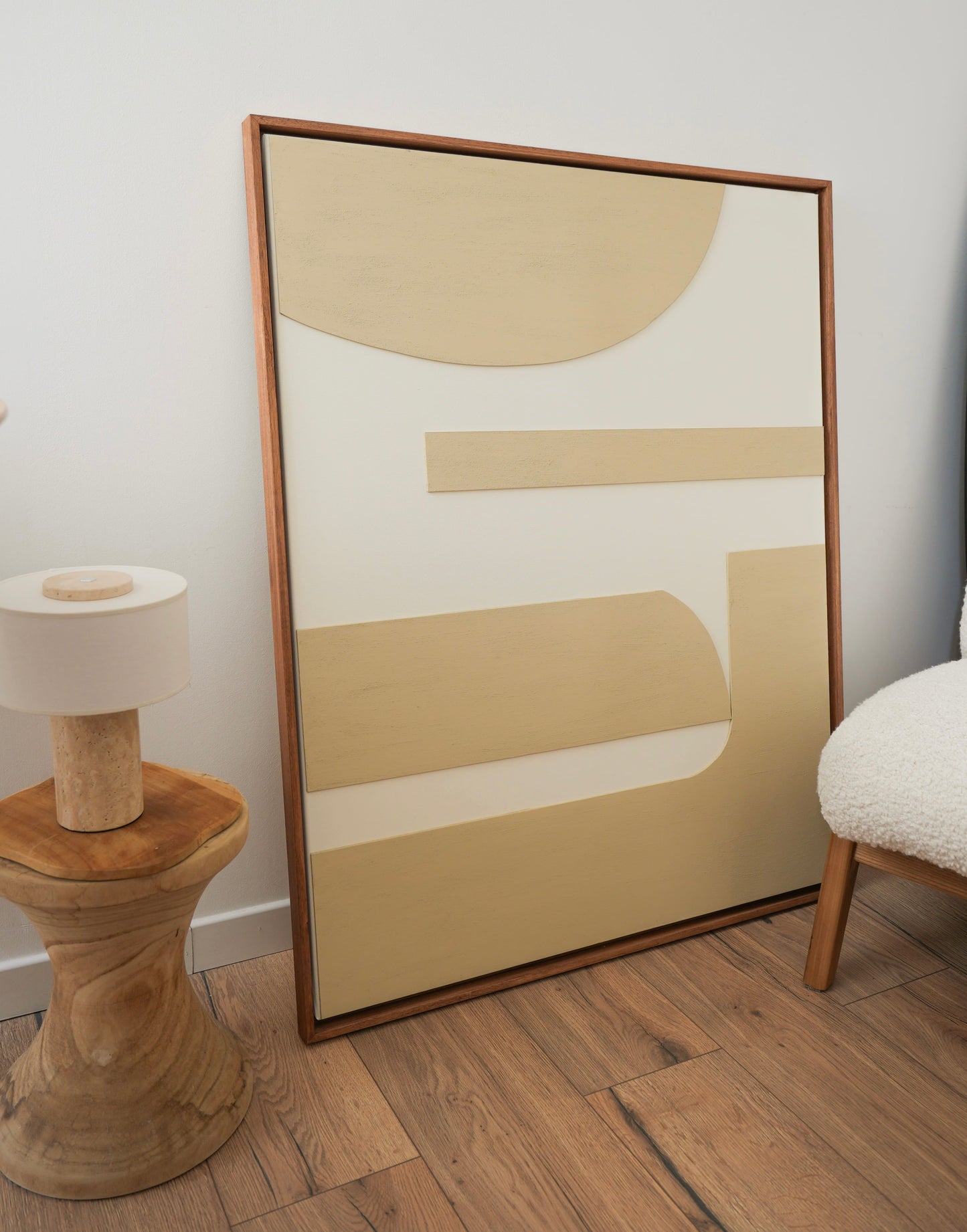Tableau relief texturé crème et beige - CADAQUES - édition PREMIUM