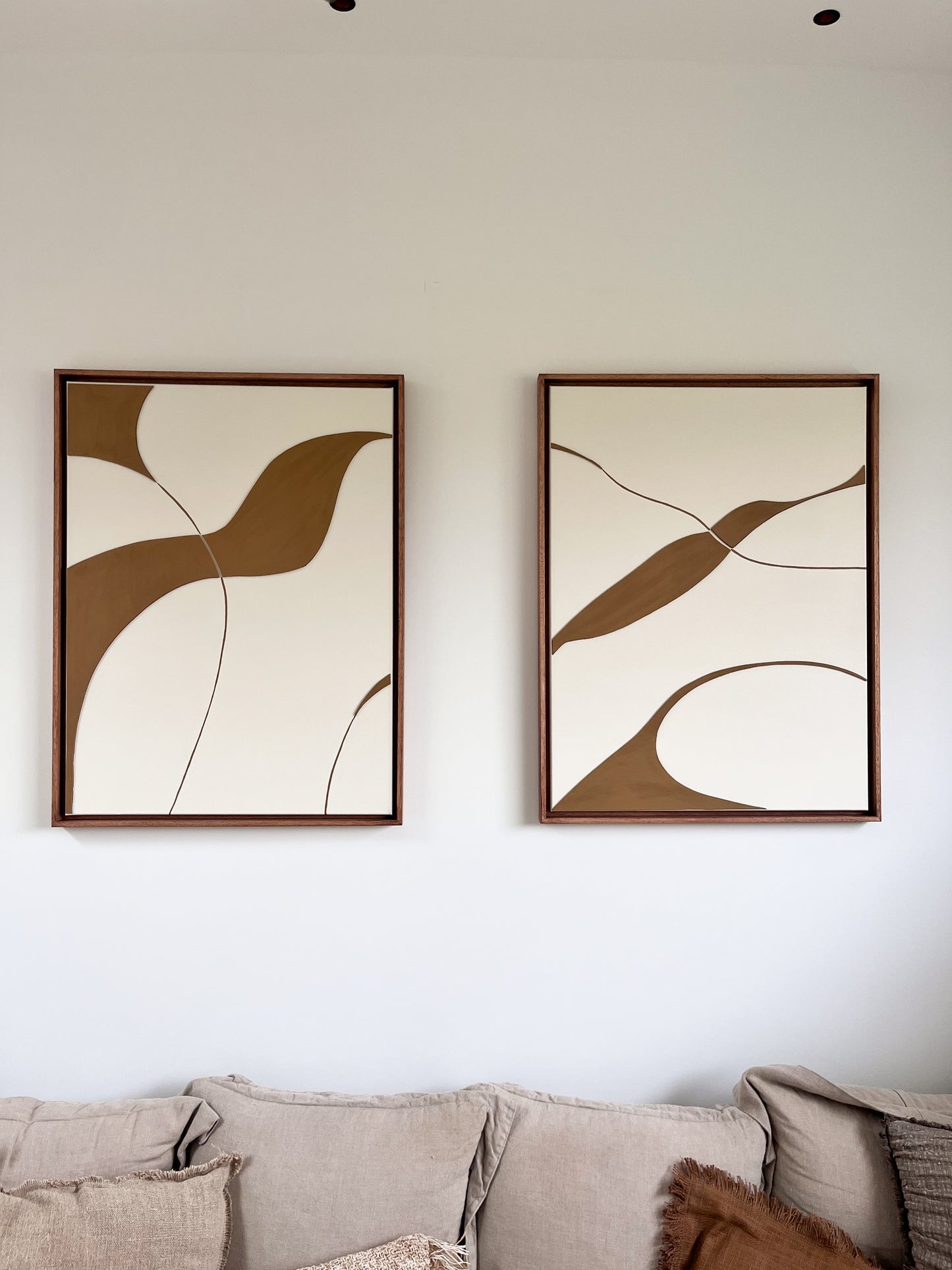SYDNEY DUO - collection PREMIUM tableaux en relief crème et camel