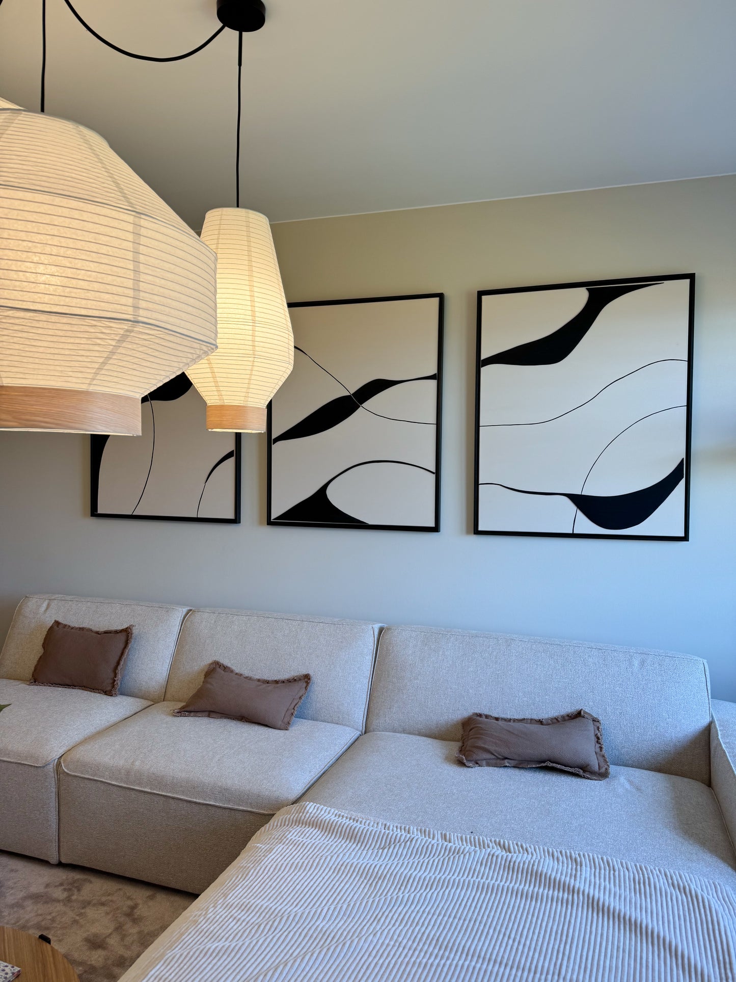 SYDNEY TRIO - collection PREMIUM tableaux en relief noir et beige